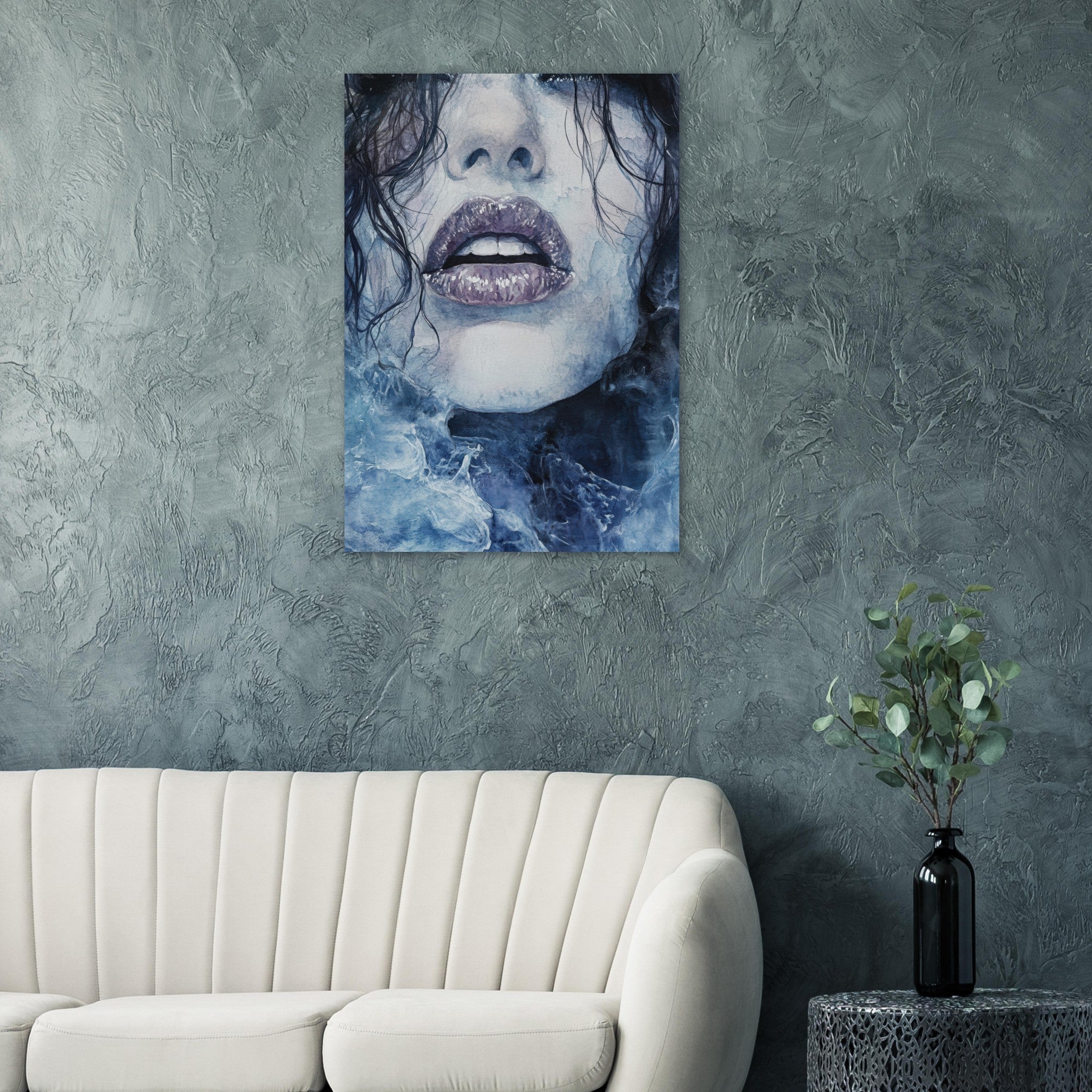 Aluminum Print Portrait - The Sirens Lament Gothic Watercolor Extreme Los 4 - Shop Ai Art WebShop - Digital Art online Store