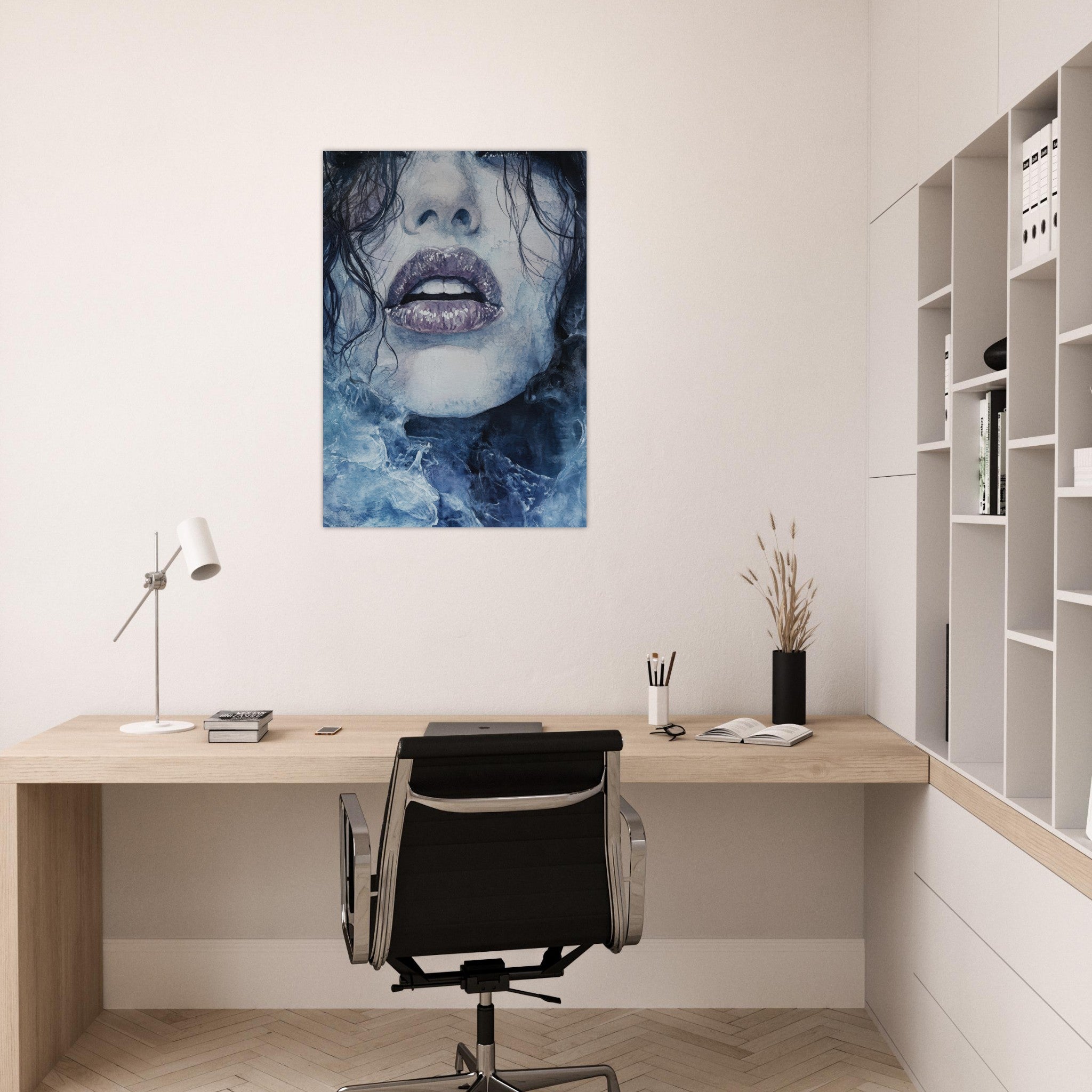 Aluminum Print Portrait - The Sirens Lament Gothic Watercolor Extreme Los 4 - Shop Ai Art WebShop - Digital Art online Store