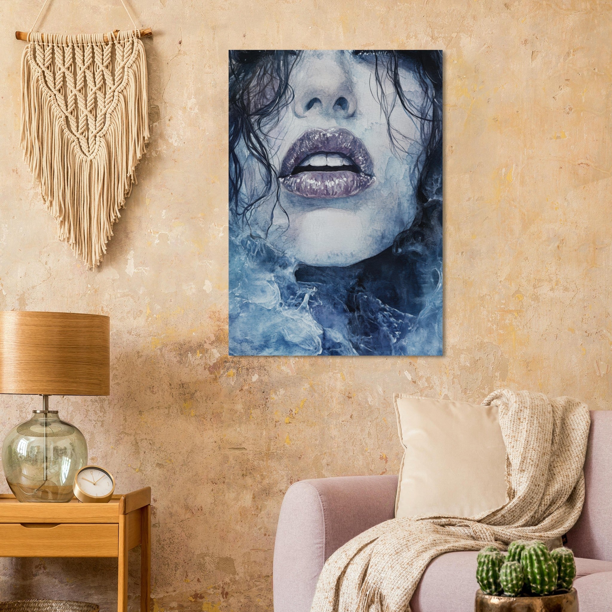 Aluminum Print Portrait - The Sirens Lament Gothic Watercolor Extreme Los 4 - Shop Ai Art WebShop - Digital Art online Store