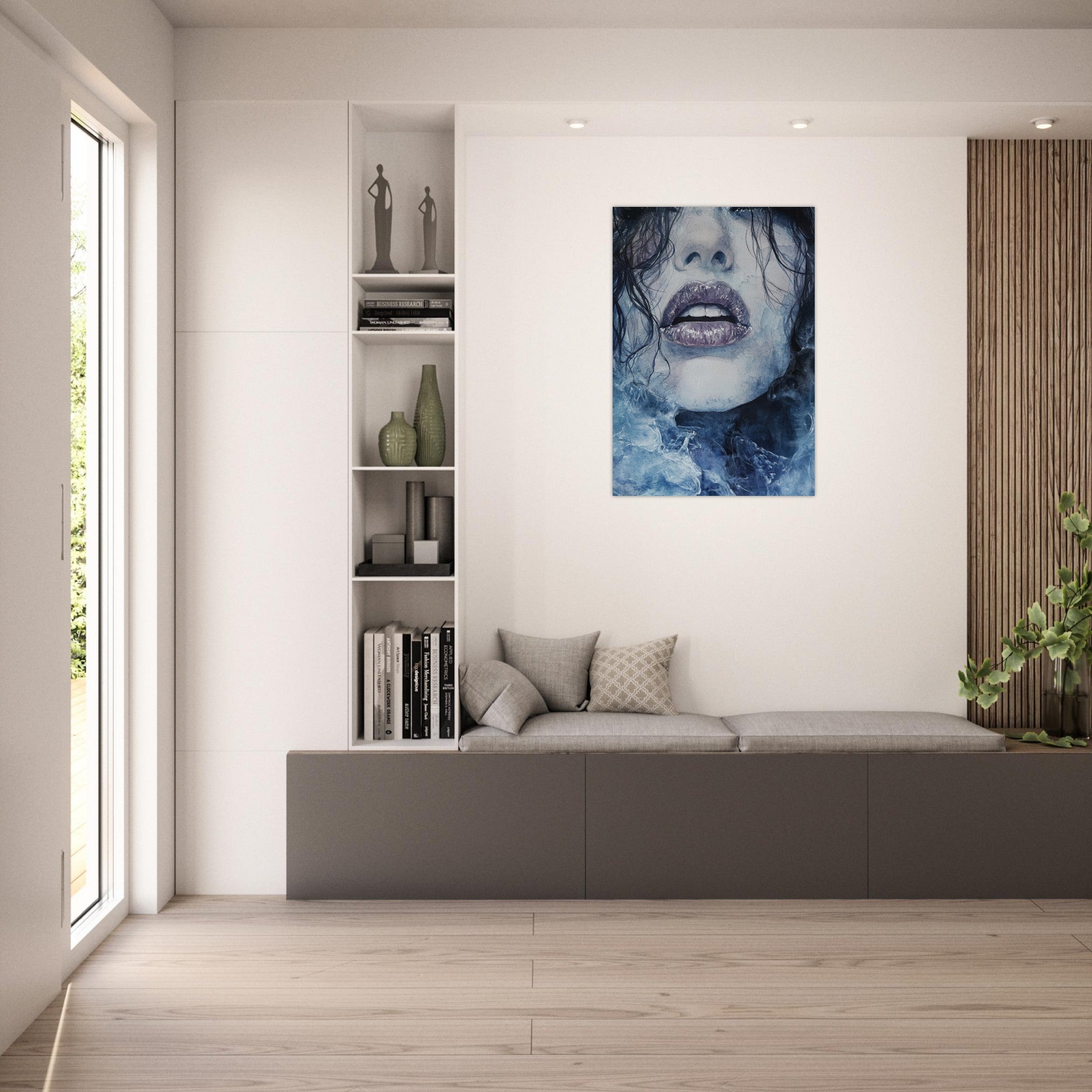 Aluminum Print Portrait - The Sirens Lament Gothic Watercolor Extreme Los 4 - Shop Ai Art WebShop - Digital Art online Store