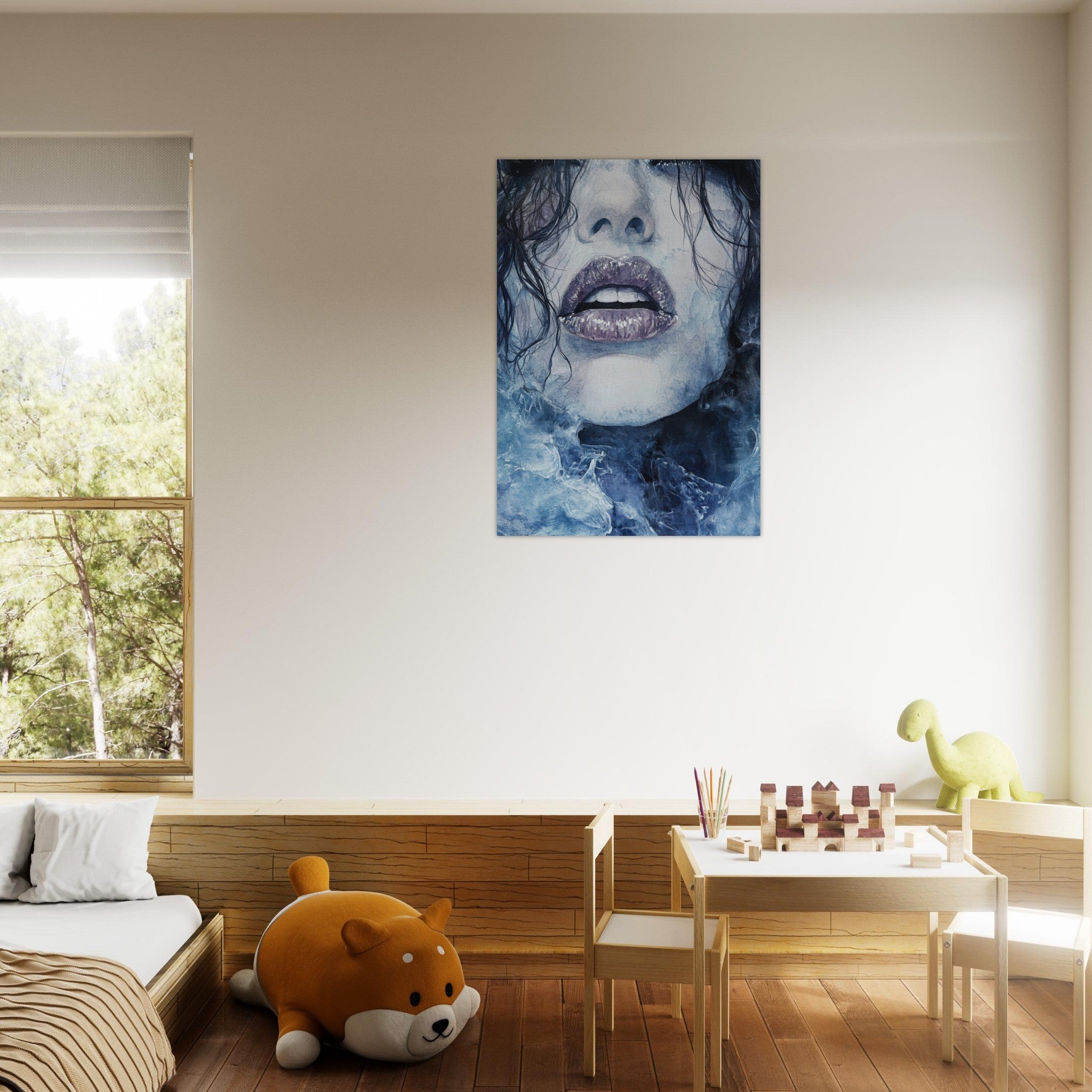 Aluminum Print Portrait - The Sirens Lament Gothic Watercolor Extreme Los 4 - Shop Ai Art WebShop - Digital Art online Store