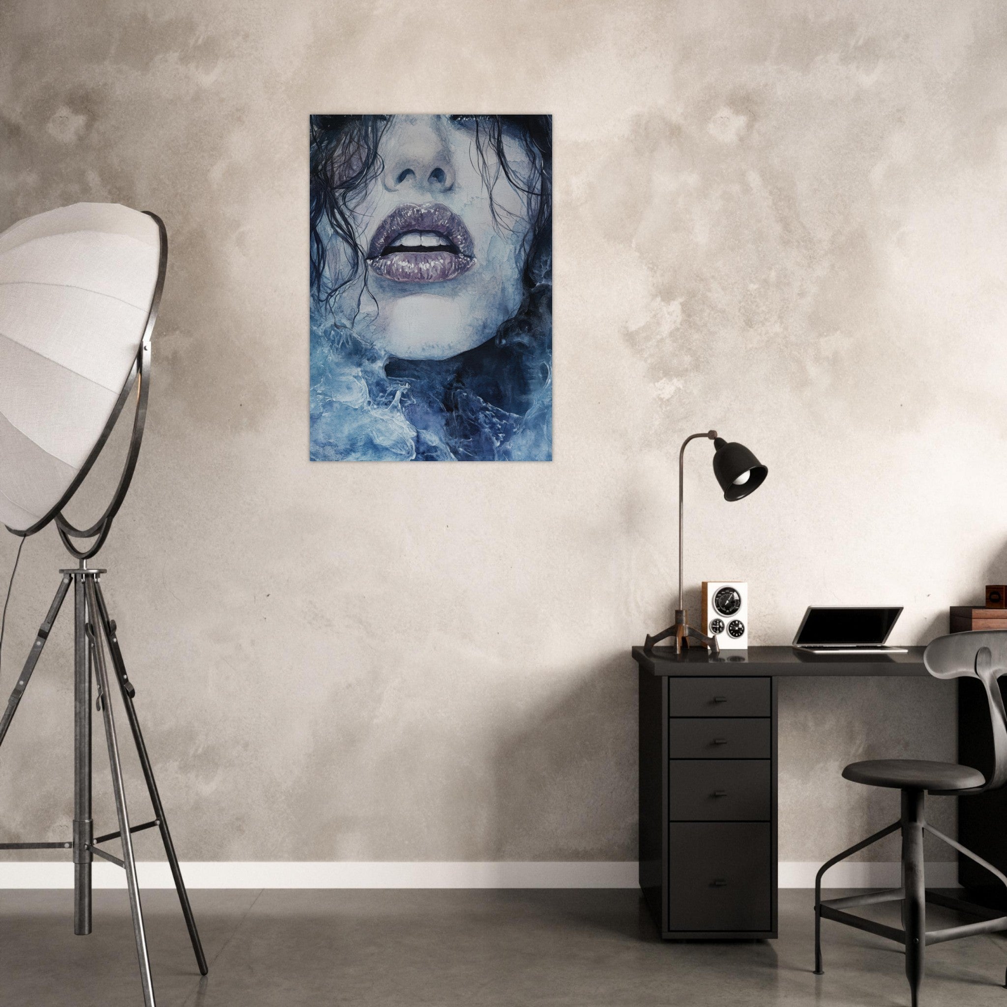Aluminum Print Portrait - The Sirens Lament Gothic Watercolor Extreme Los 4 - Shop Ai Art WebShop - Digital Art online Store