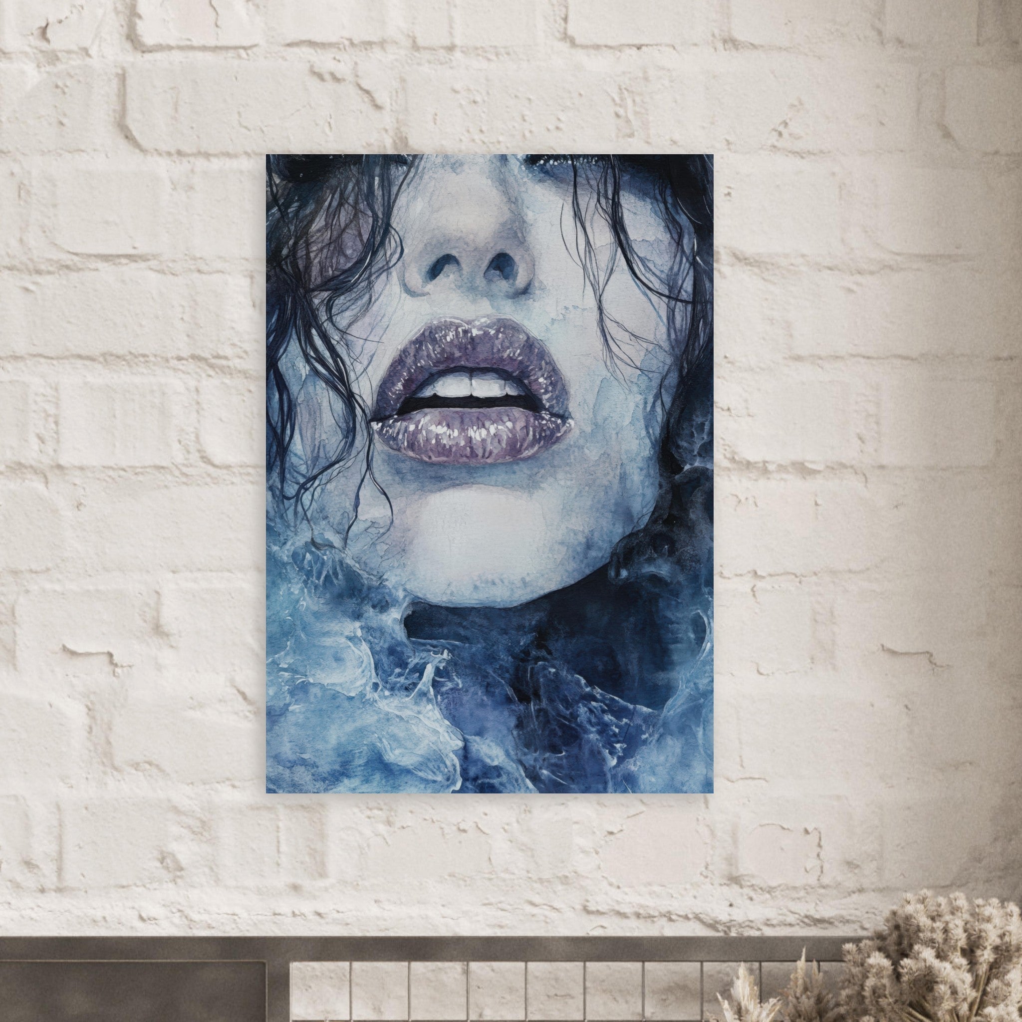Aluminum Print Portrait - The Sirens Lament Gothic Watercolor Extreme Los 4 - Shop Ai Art WebShop - Digital Art online Store