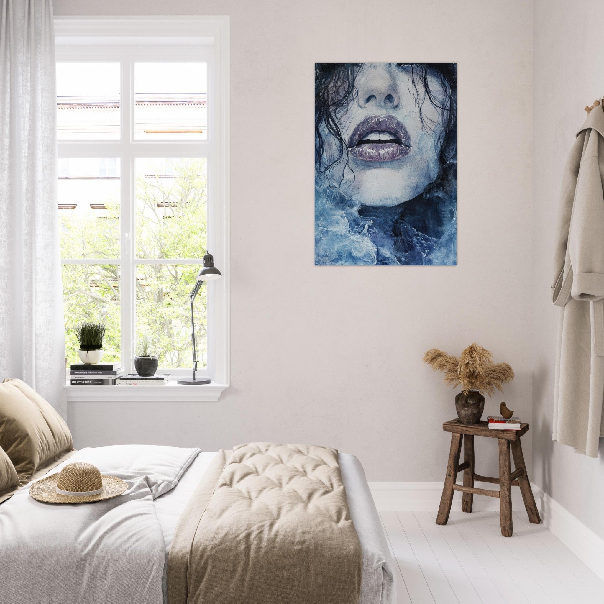 Aluminum Print Portrait - The Sirens Lament Gothic Watercolor Extreme Los 4 - Shop Ai Art WebShop - Digital Art online Store