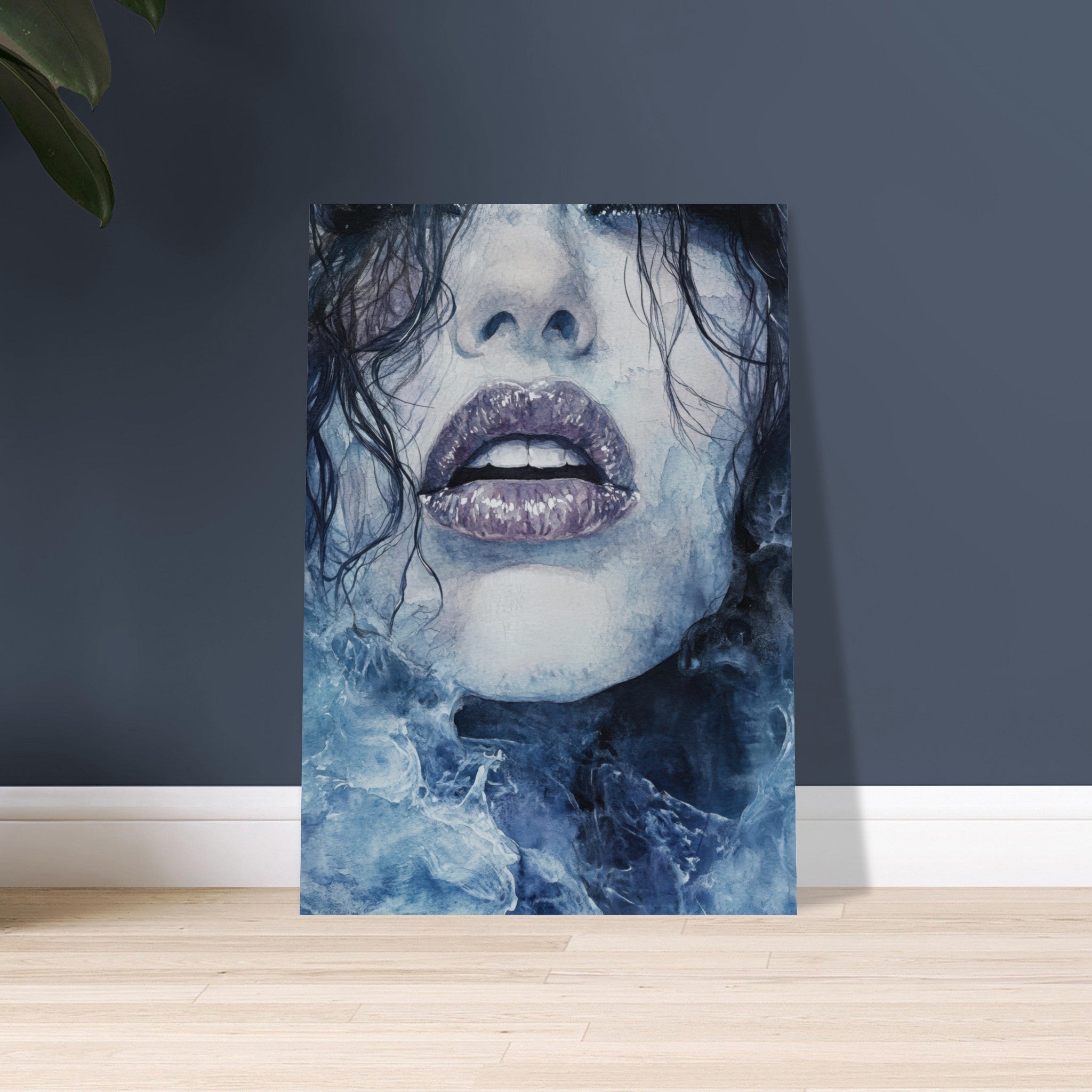 Aluminum Print Portrait - The Sirens Lament Gothic Watercolor Extreme Los 4 - Shop Ai Art WebShop - Digital Art online Store