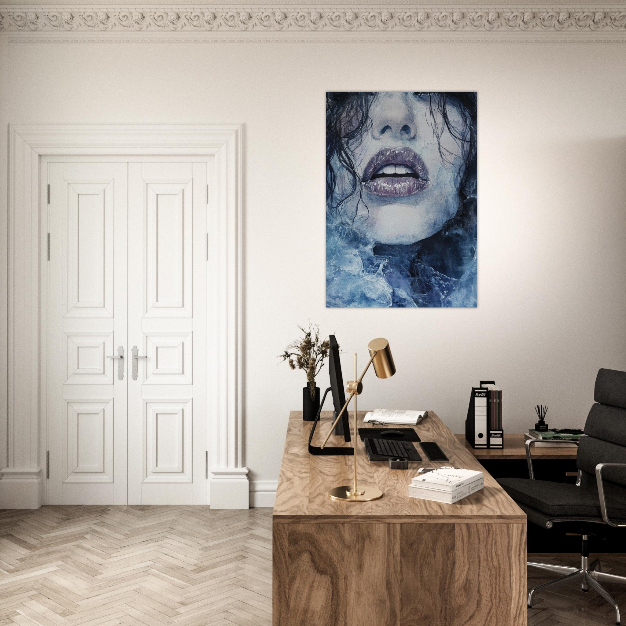 Aluminum Print Portrait - The Sirens Lament Gothic Watercolor Extreme Los 4 - Shop Ai Art WebShop - Digital Art online Store