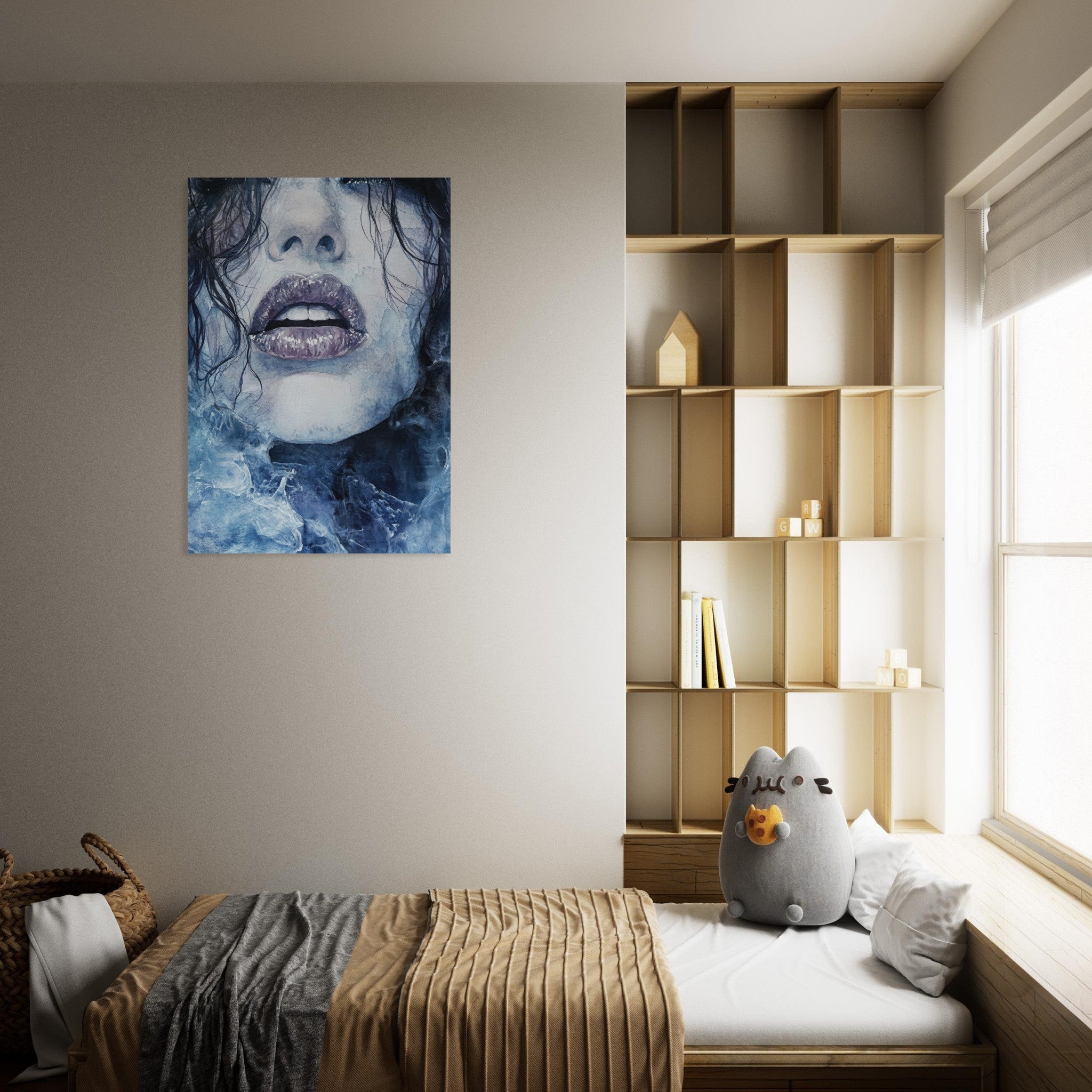 Aluminum Print Portrait - The Sirens Lament Gothic Watercolor Extreme Los 4 - Shop Ai Art WebShop - Digital Art online Store
