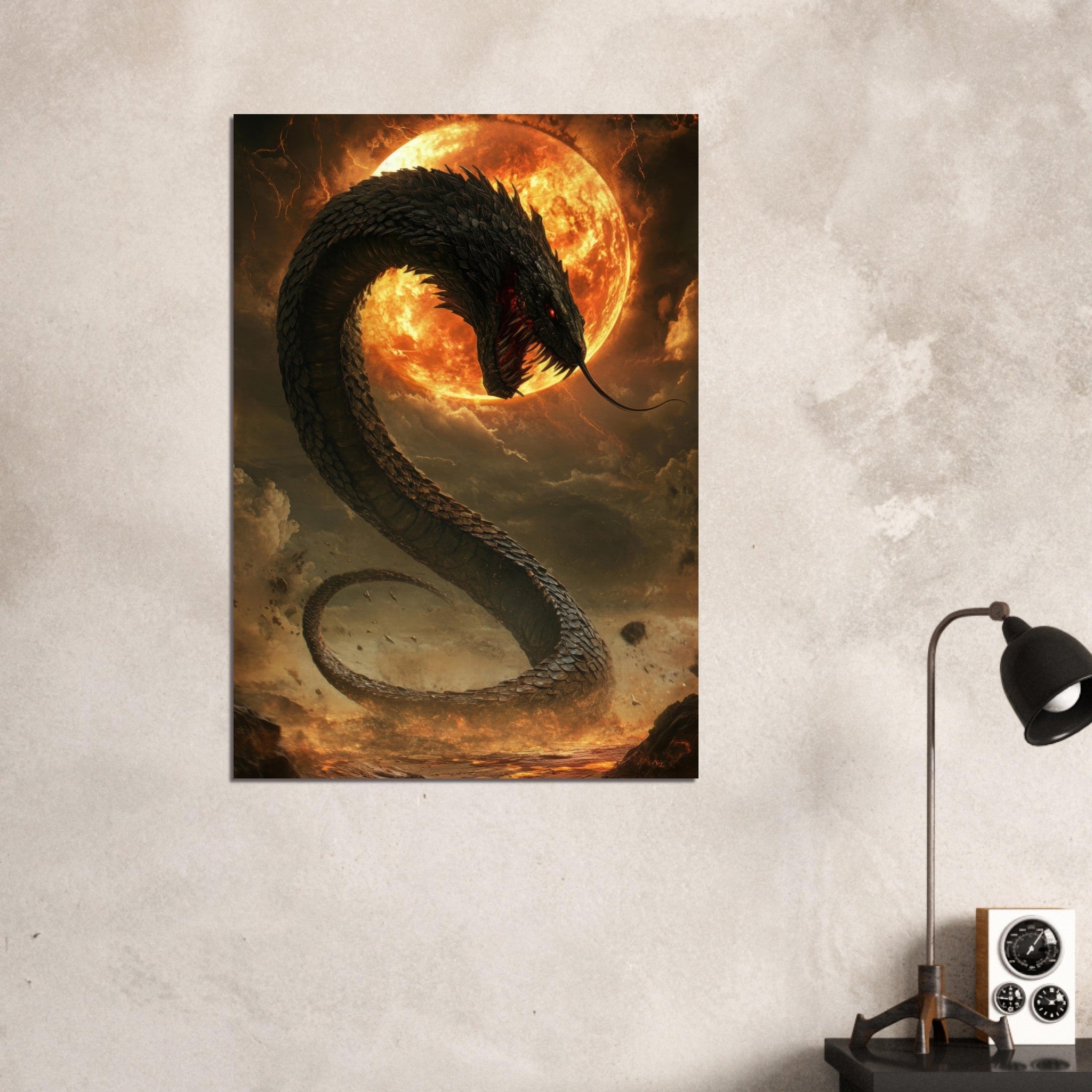 Aluminum Print Portrait - The Wrath of Apophis Dark Fantasy A Dark Fantasy 2 - Shop Ai Art WebShop - Digital Art online Store