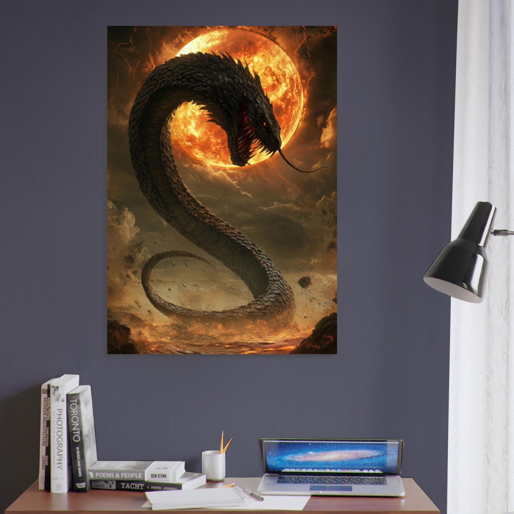 Aluminum Print Portrait - The Wrath of Apophis Dark Fantasy A Dark Fantasy 2 - Shop Ai Art WebShop - Digital Art online Store