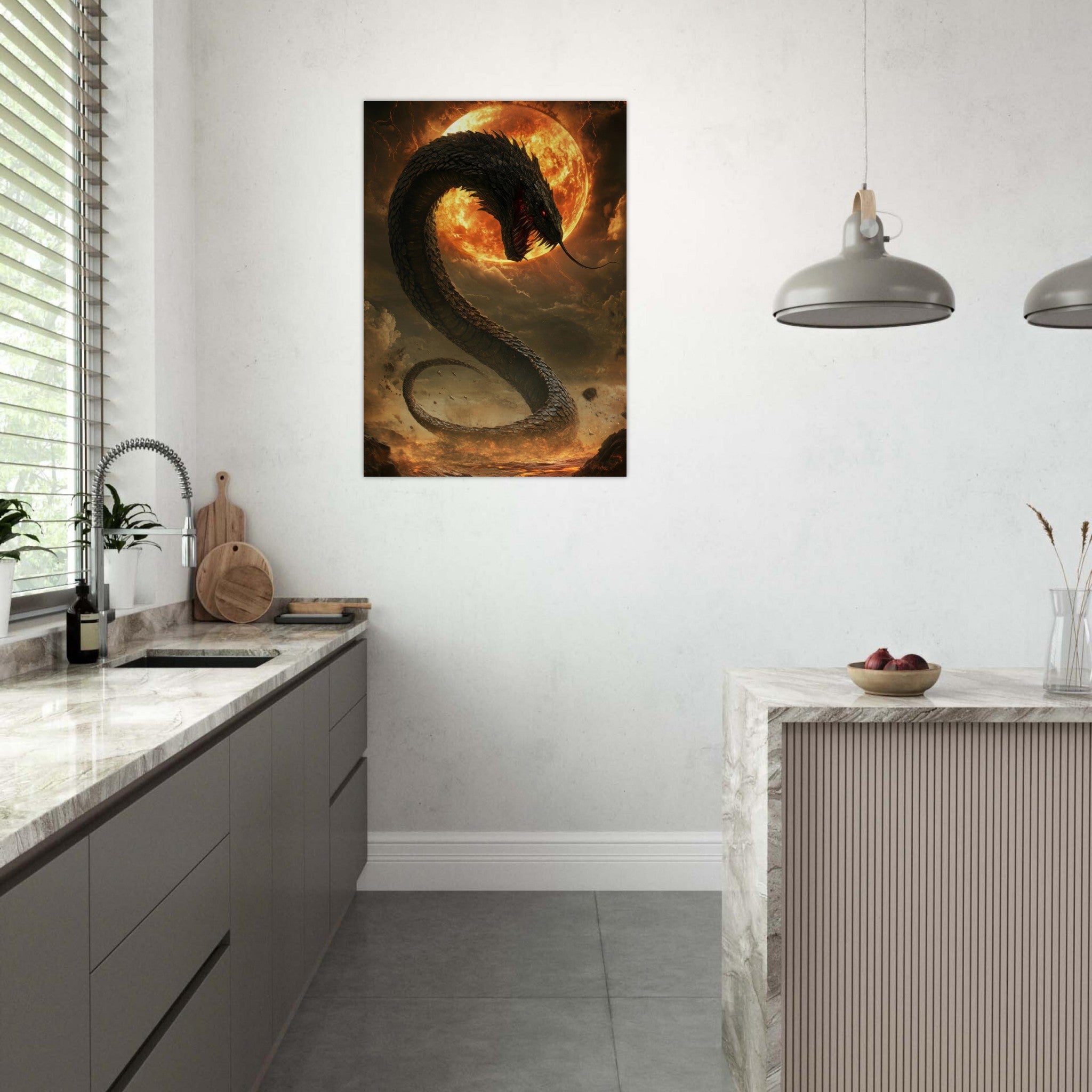 Aluminum Print Portrait - The Wrath of Apophis Dark Fantasy A Dark Fantasy 2 - Shop Ai Art WebShop - Digital Art online Store