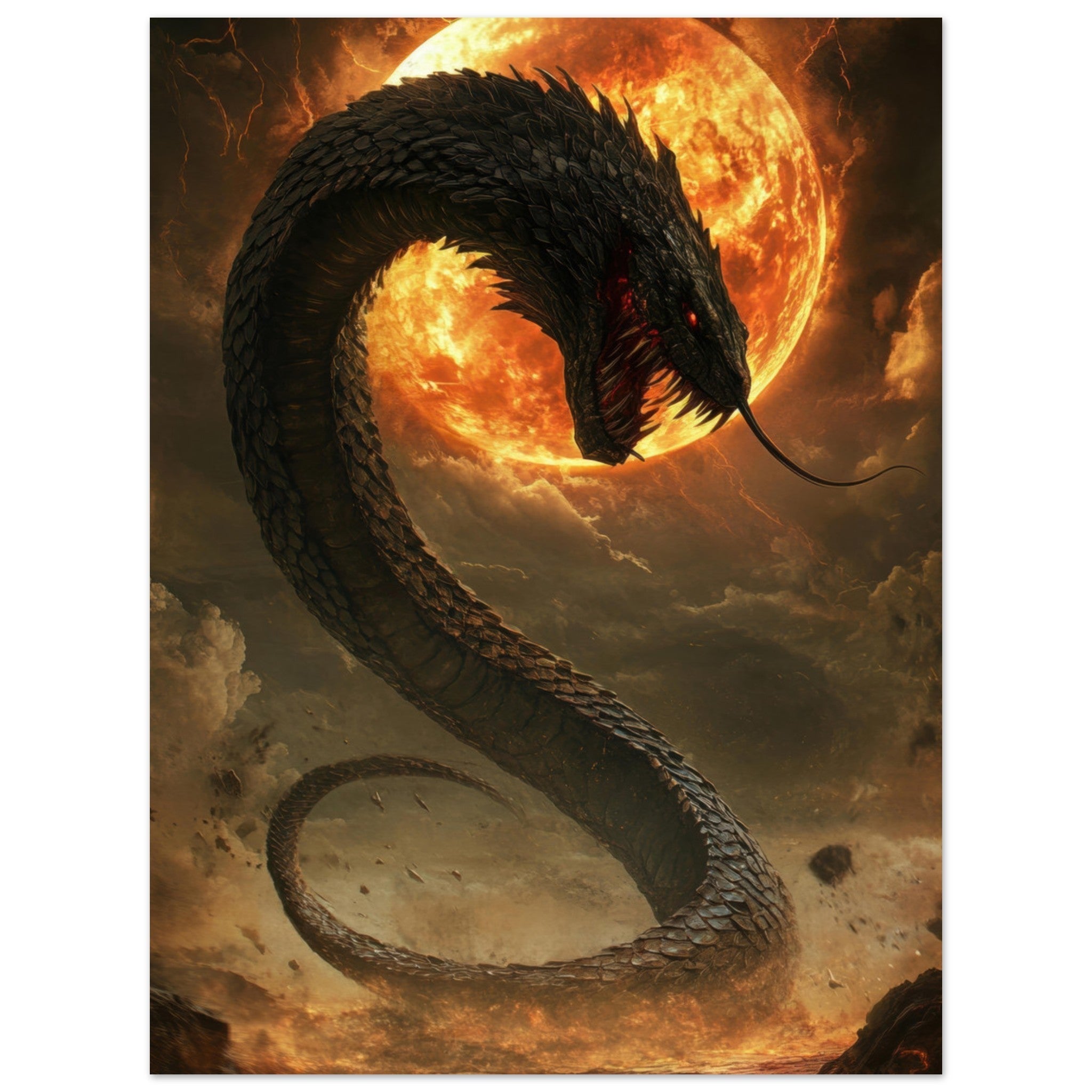 Aluminum Print Portrait - The Wrath of Apophis Dark Fantasy A Dark Fantasy 2 - Shop Ai Art WebShop - Digital Art online Store