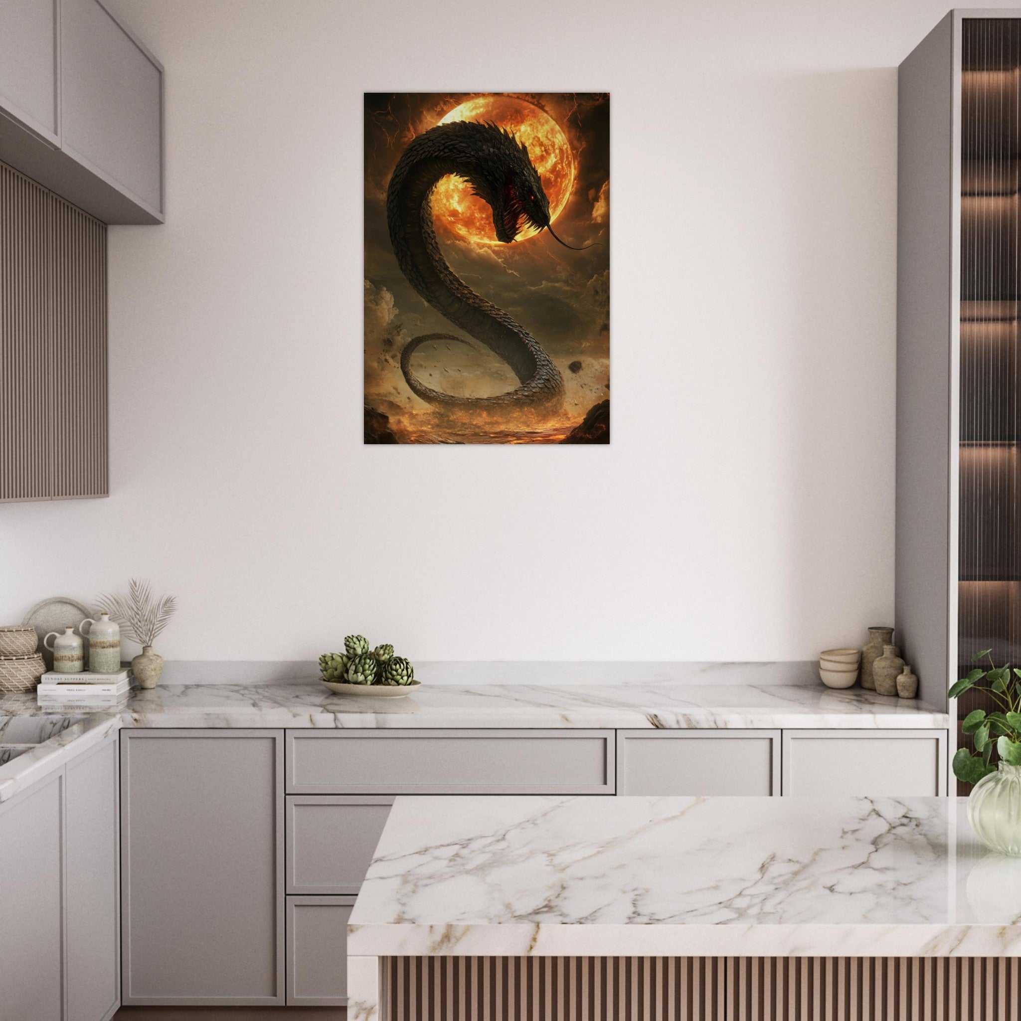 Aluminum Print Portrait - The Wrath of Apophis Dark Fantasy A Dark Fantasy 2 - Shop Ai Art WebShop - Digital Art online Store