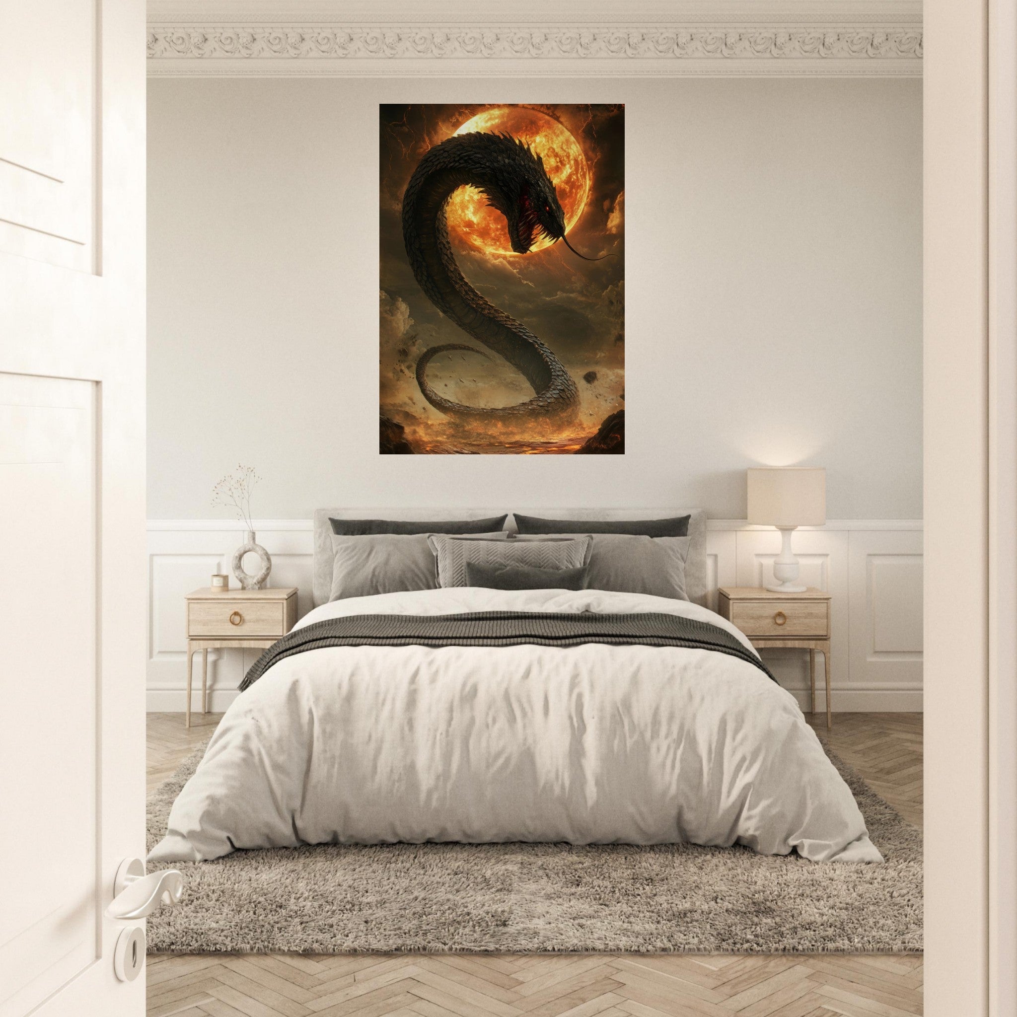 Aluminum Print Portrait - The Wrath of Apophis Dark Fantasy A Dark Fantasy 2 - Shop Ai Art WebShop - Digital Art online Store