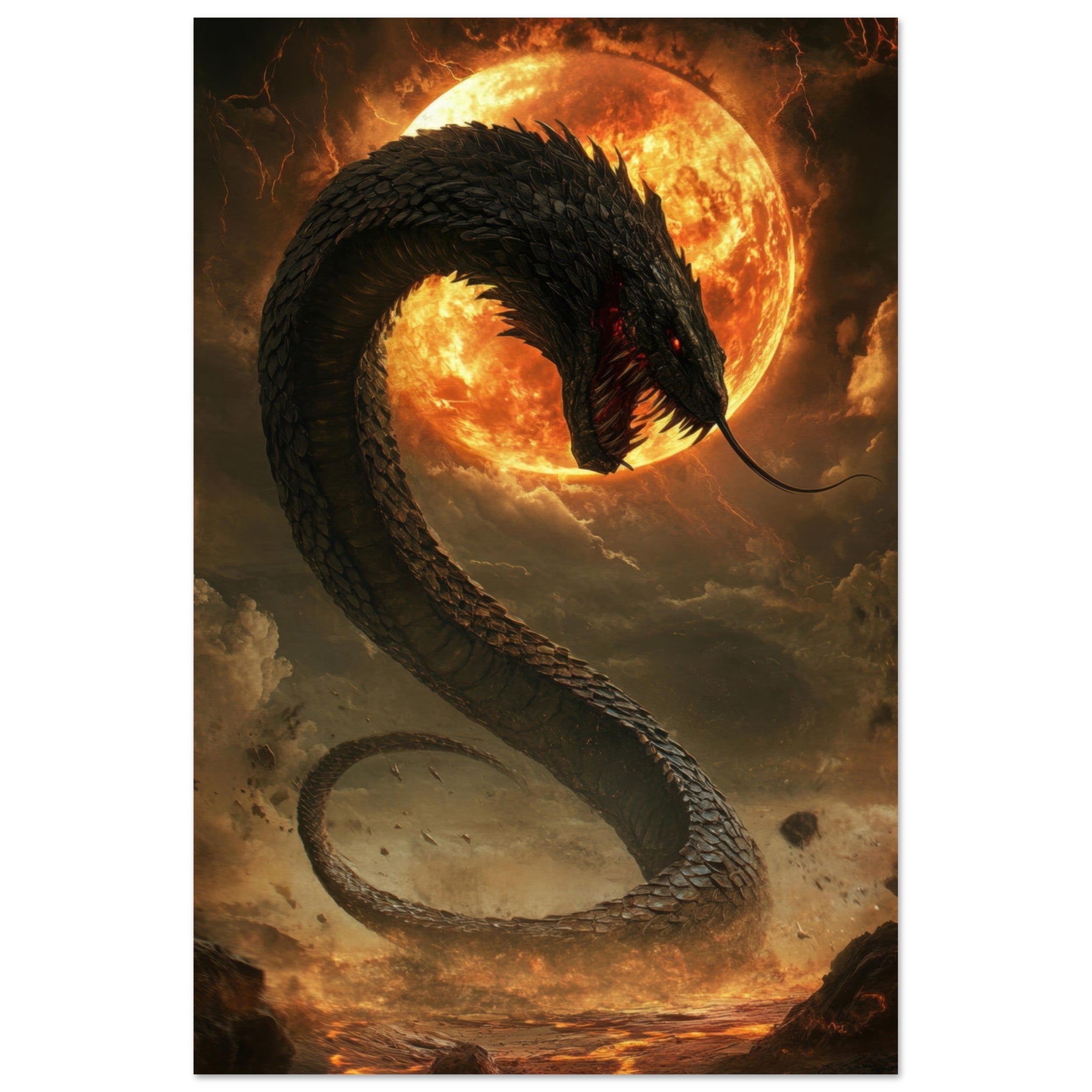 Aluminum Print Portrait - The Wrath of Apophis Dark Fantasy A Dark Fantasy 2 - Shop Ai Art WebShop - Digital Art online Store