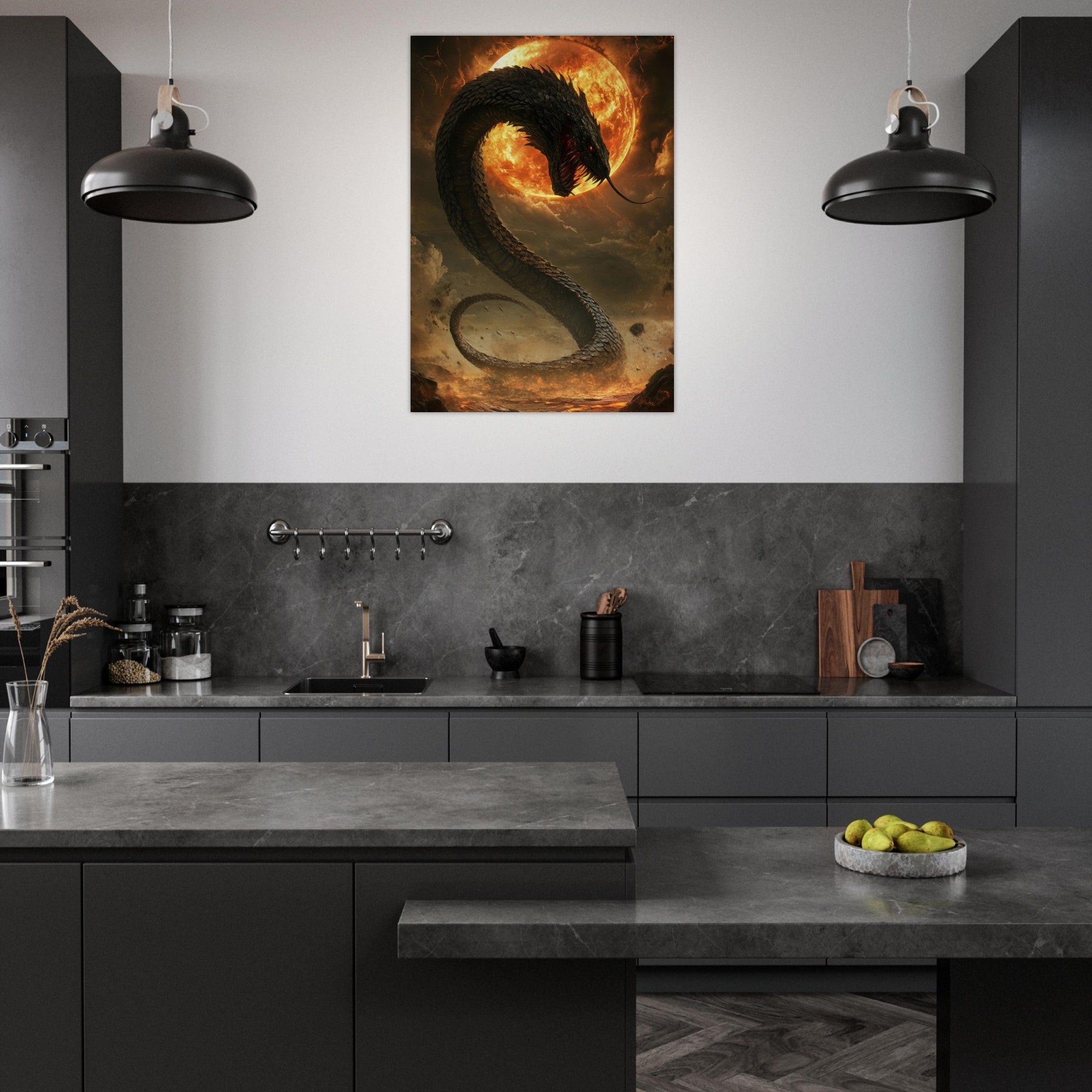 Aluminum Print Portrait - The Wrath of Apophis Dark Fantasy A Dark Fantasy 2 - Shop Ai Art WebShop - Digital Art online Store