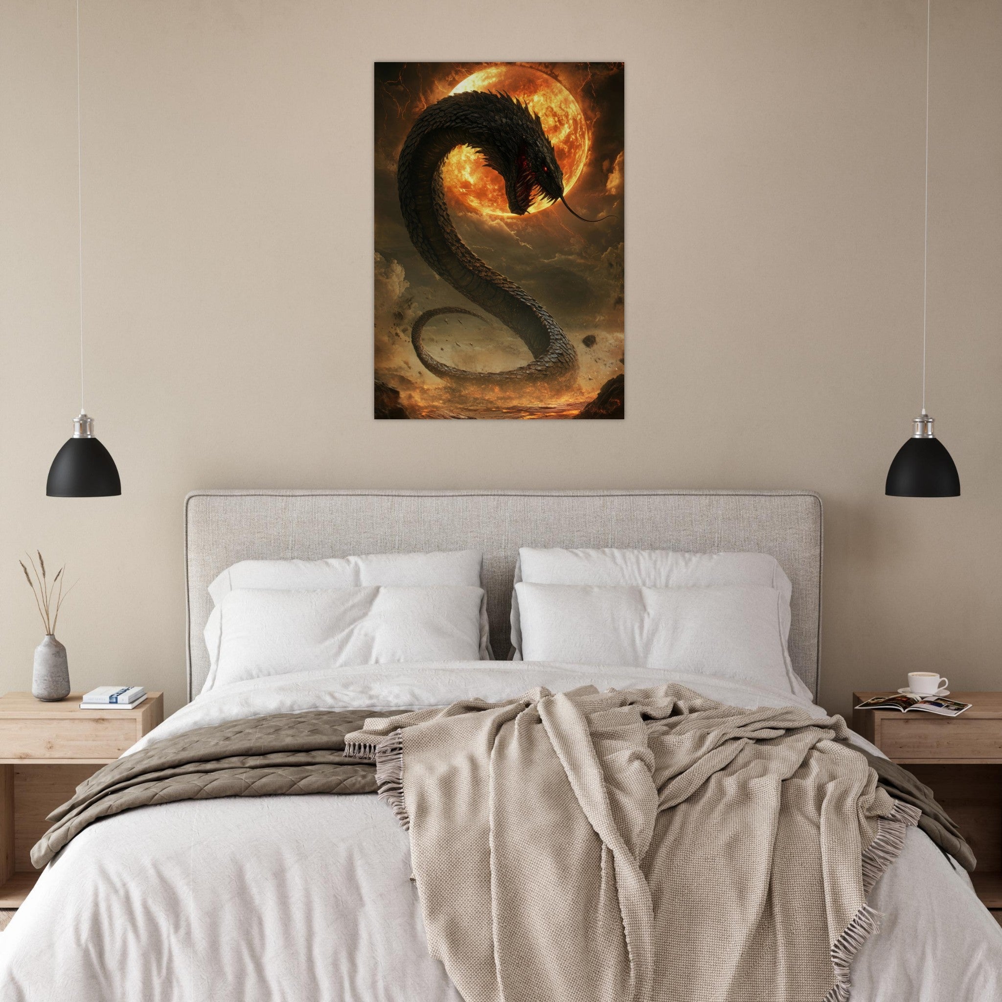 Aluminum Print Portrait - The Wrath of Apophis Dark Fantasy A Dark Fantasy 2 - Shop Ai Art WebShop - Digital Art online Store