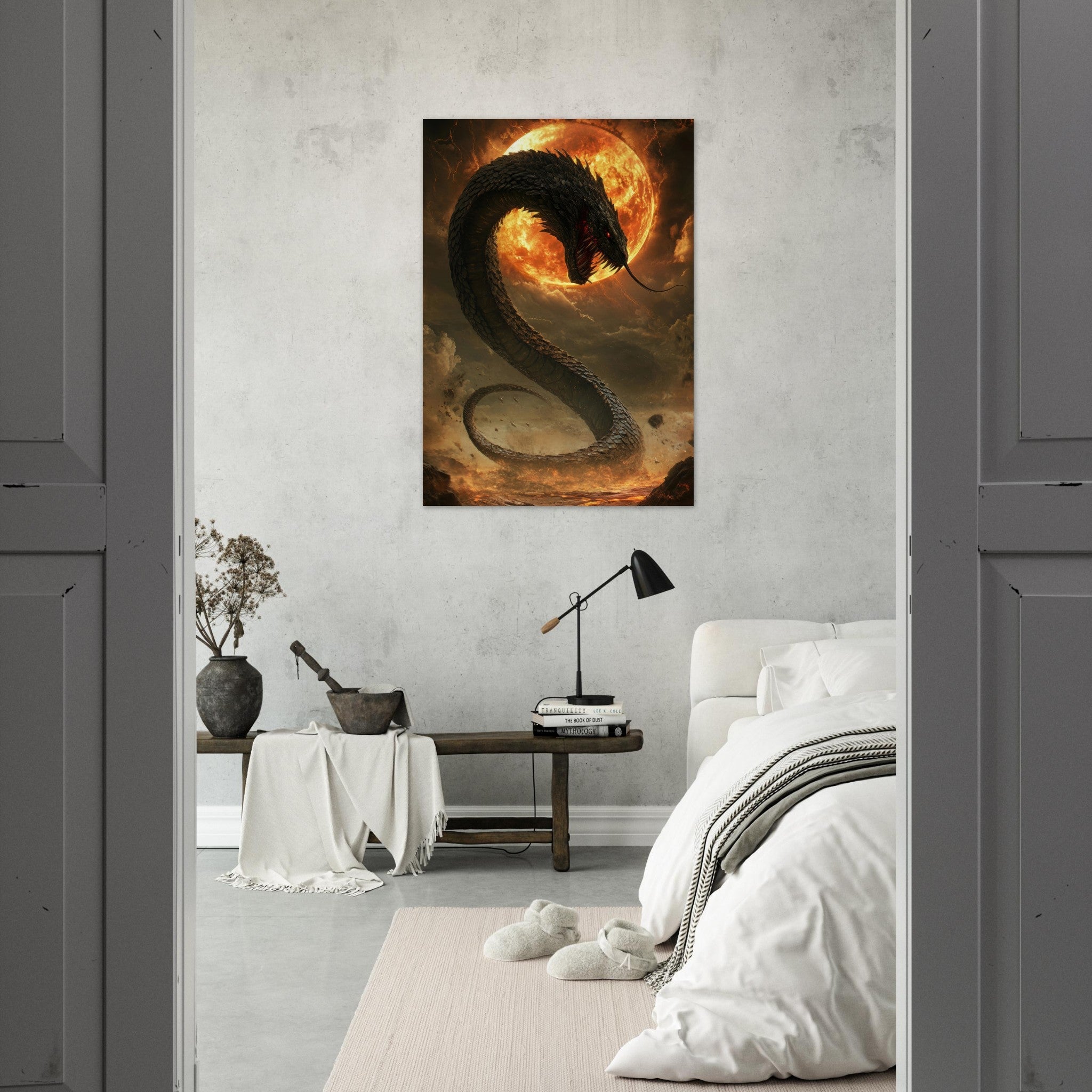 Aluminum Print Portrait - The Wrath of Apophis Dark Fantasy A Dark Fantasy 2 - Shop Ai Art WebShop - Digital Art online Store