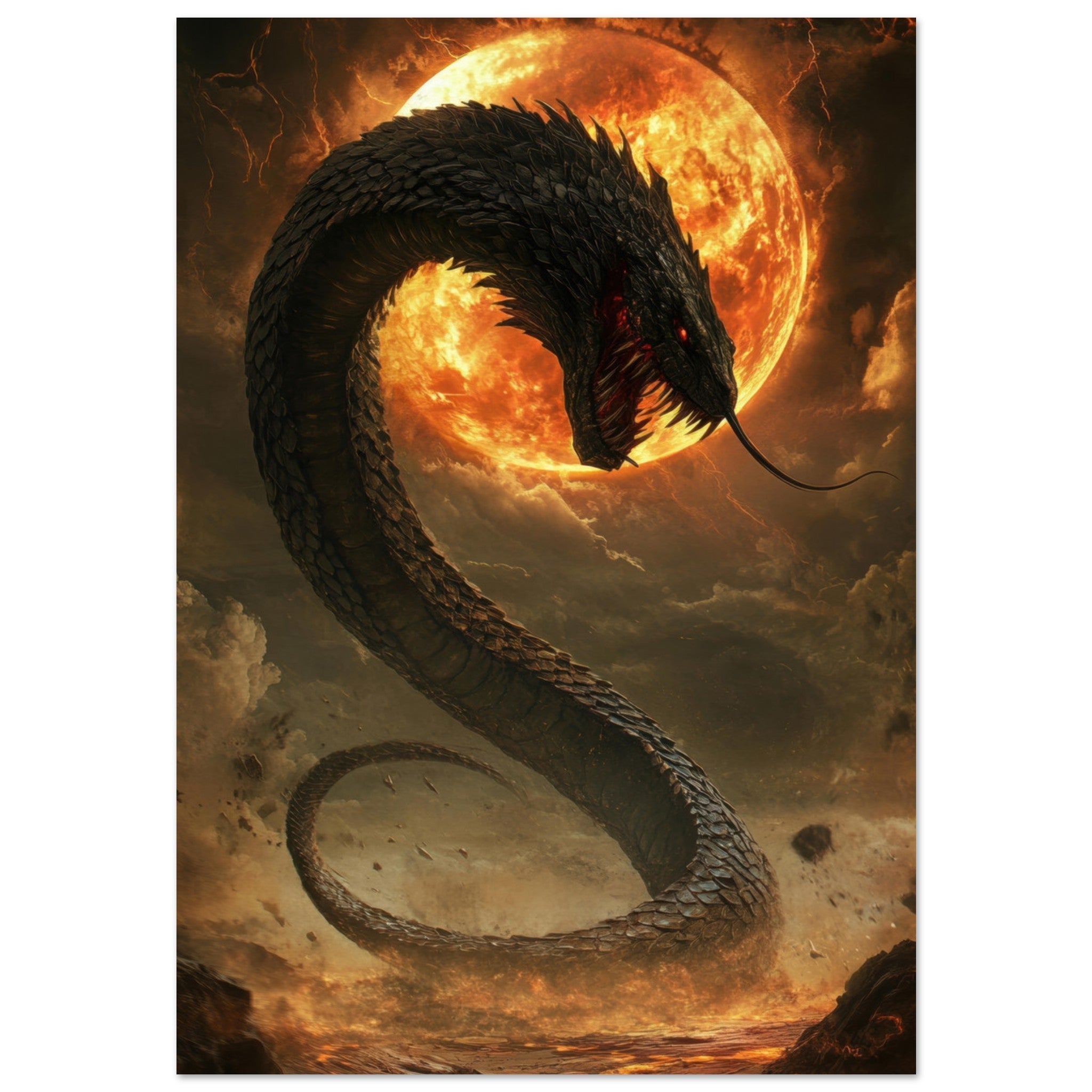 Aluminum Print Portrait - The Wrath of Apophis Dark Fantasy A Dark Fantasy 2 - Shop Ai Art WebShop - Digital Art online Store
