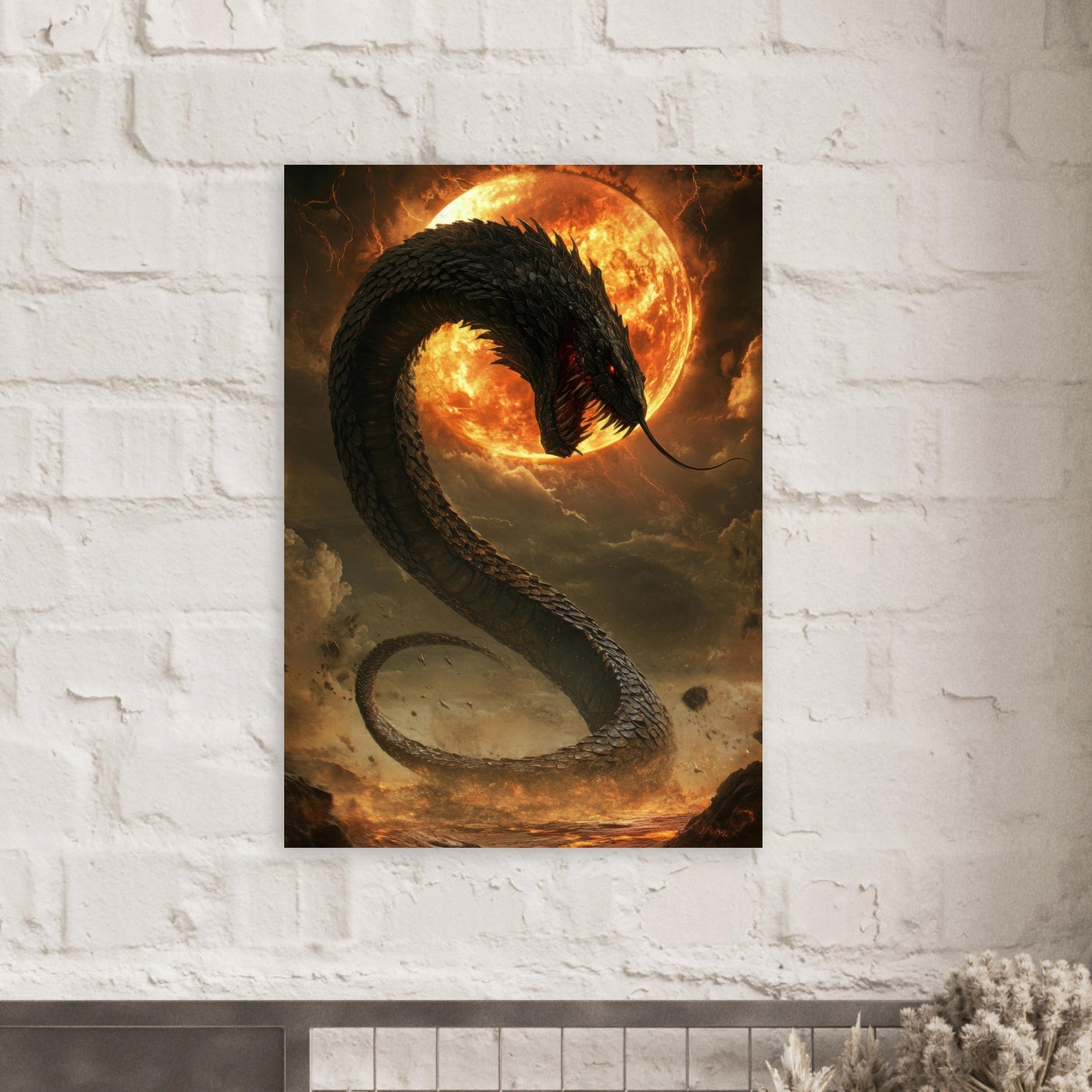 Aluminum Print Portrait - The Wrath of Apophis Dark Fantasy A Dark Fantasy 2 - Shop Ai Art WebShop - Digital Art online Store
