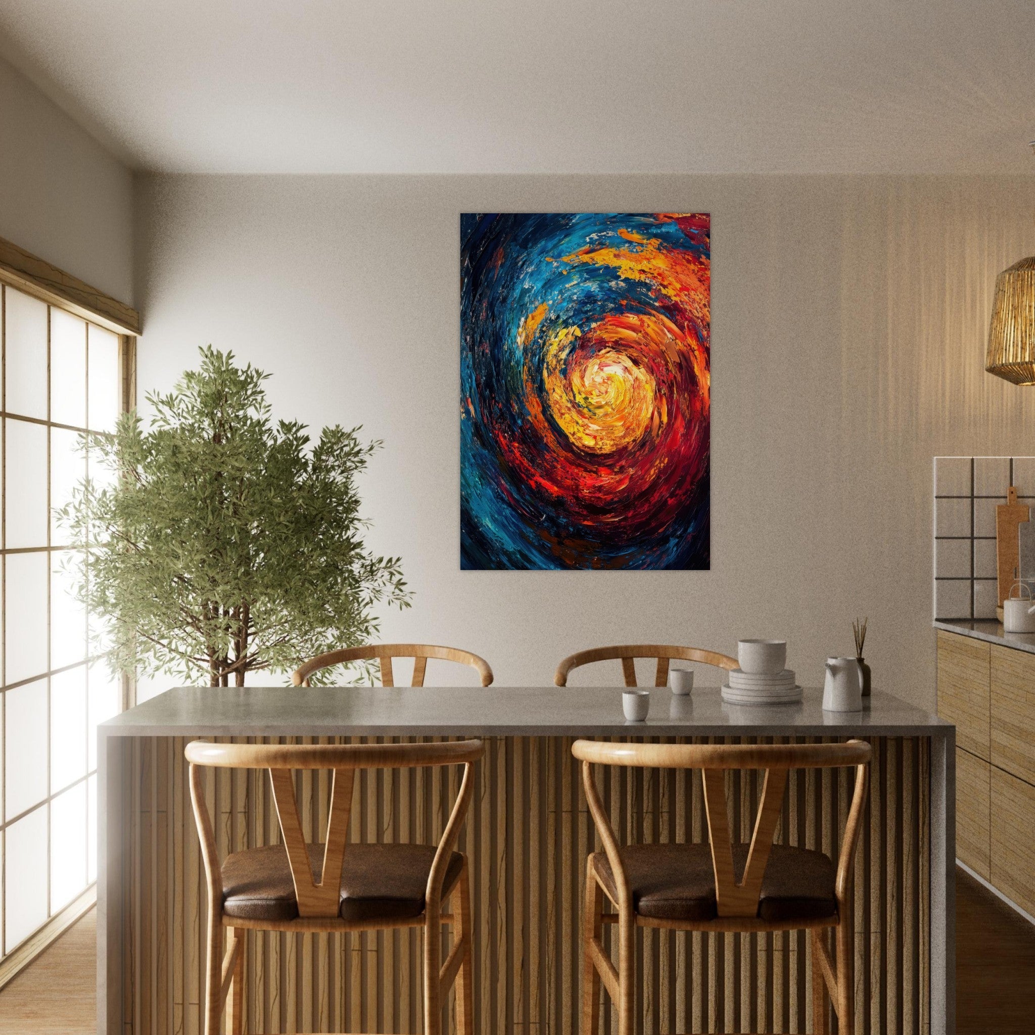 Aluminum Print Portrait - Vortex of Emotions A swirling fusion of vagrant - Shop Ai Art WebShop - Digital Art online Store