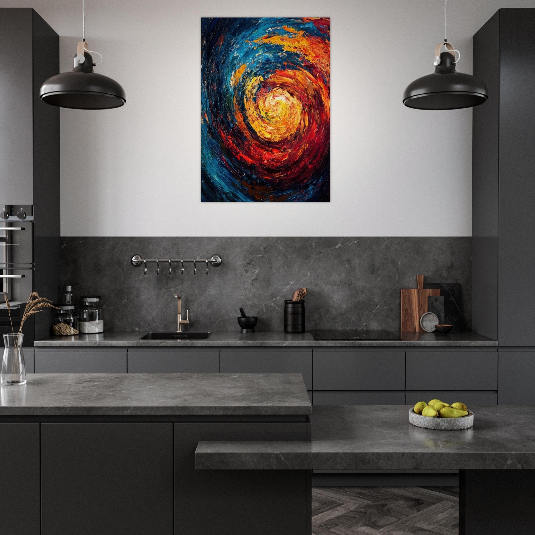 Aluminum Print Portrait - Vortex of Emotions A swirling fusion of vagrant - Shop Ai Art WebShop - Digital Art online Store