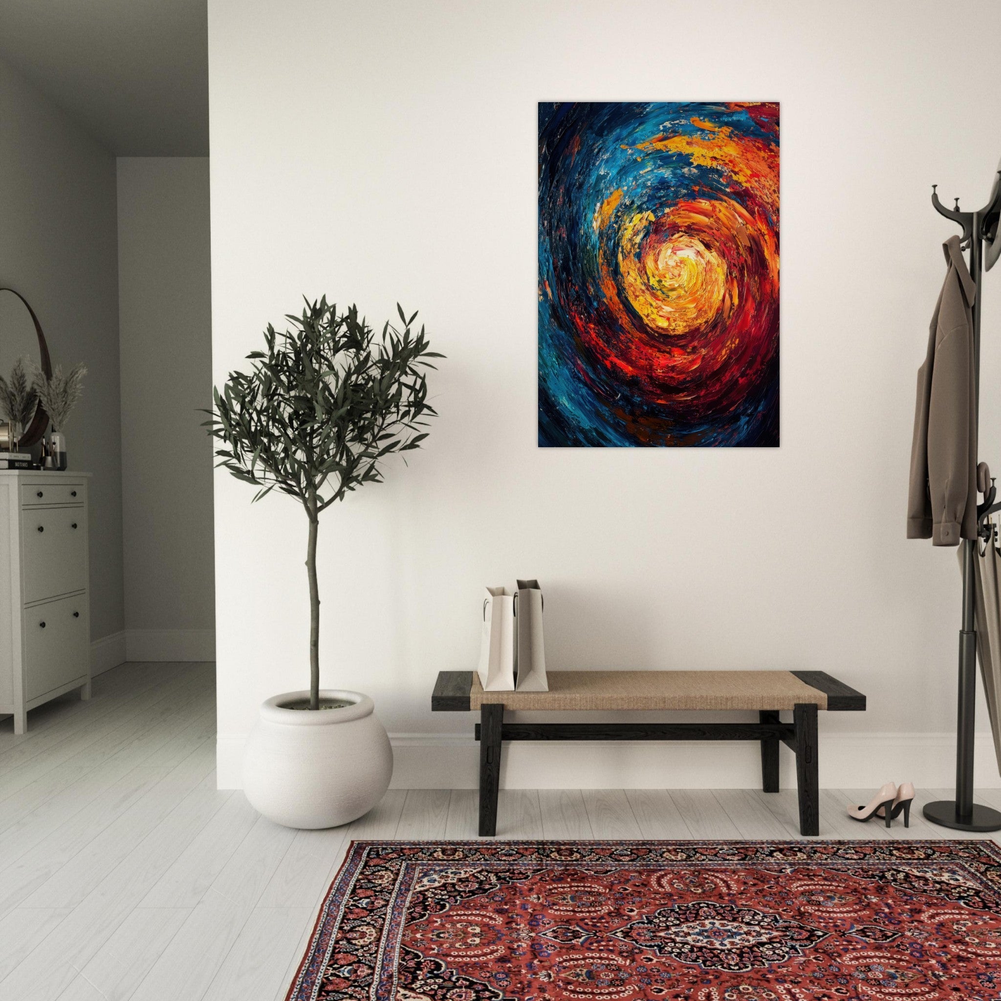 Aluminum Print Portrait - Vortex of Emotions A swirling fusion of vagrant - Shop Ai Art WebShop - Digital Art online Store