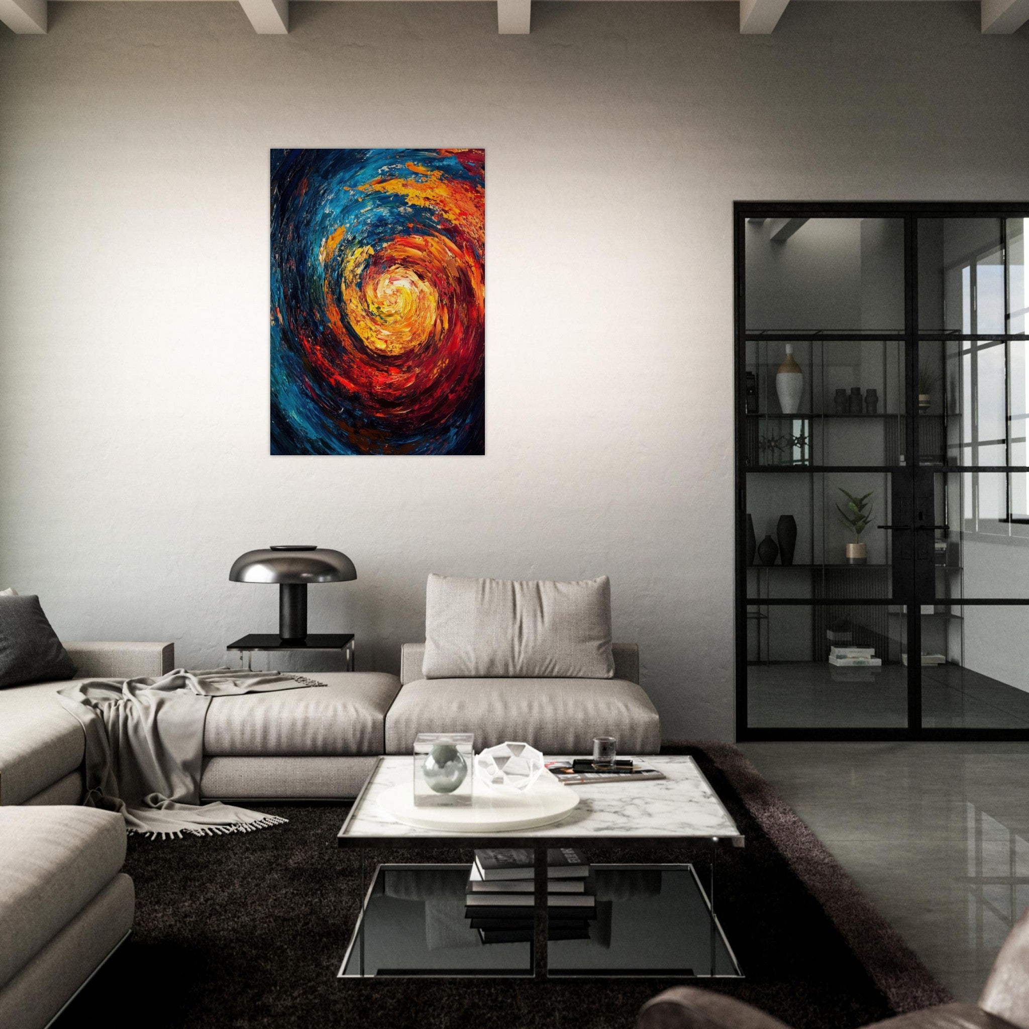 Aluminum Print Portrait - Vortex of Emotions A swirling fusion of vagrant - Shop Ai Art WebShop - Digital Art online Store