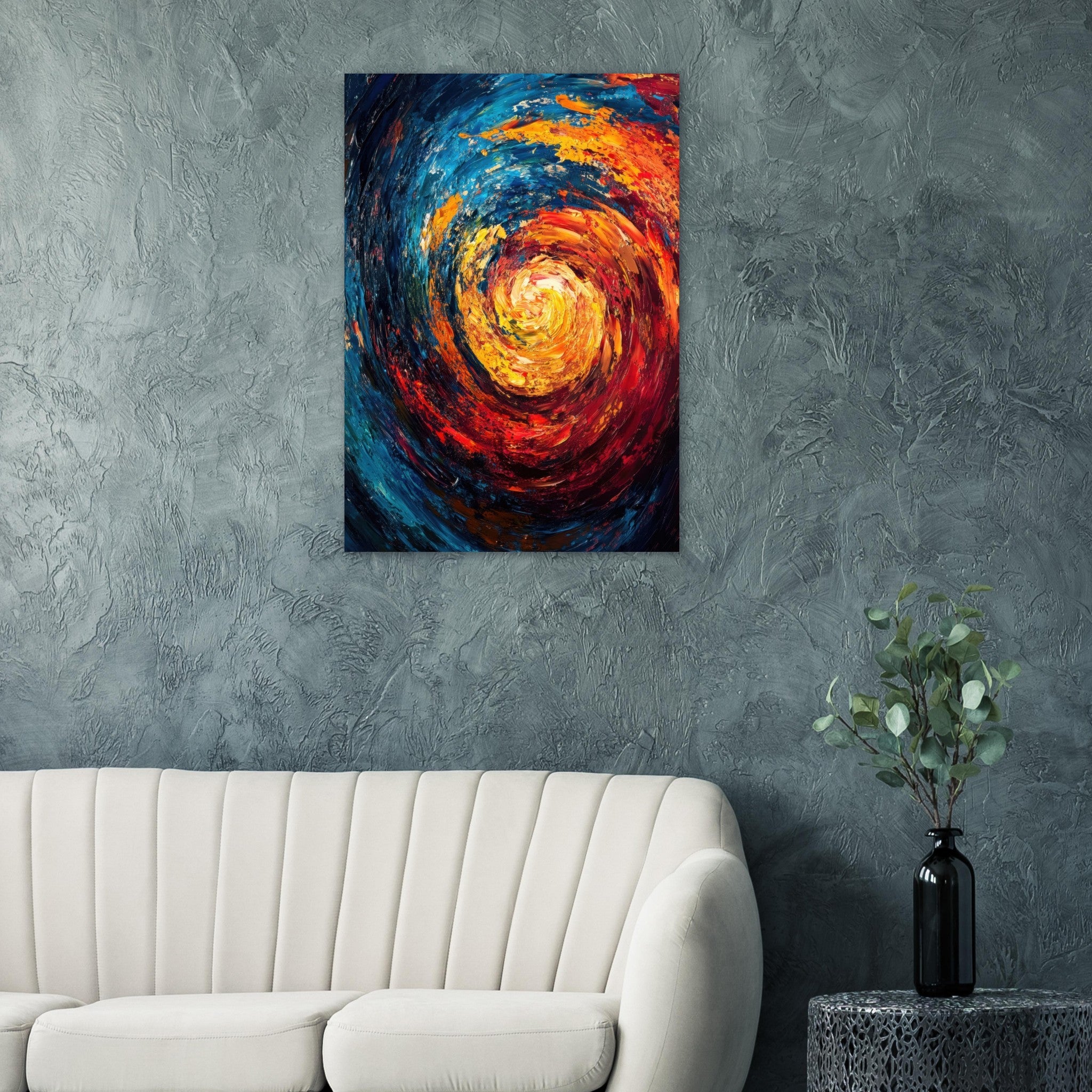 Aluminum Print Portrait - Vortex of Emotions A swirling fusion of vagrant - Shop Ai Art WebShop - Digital Art online Store