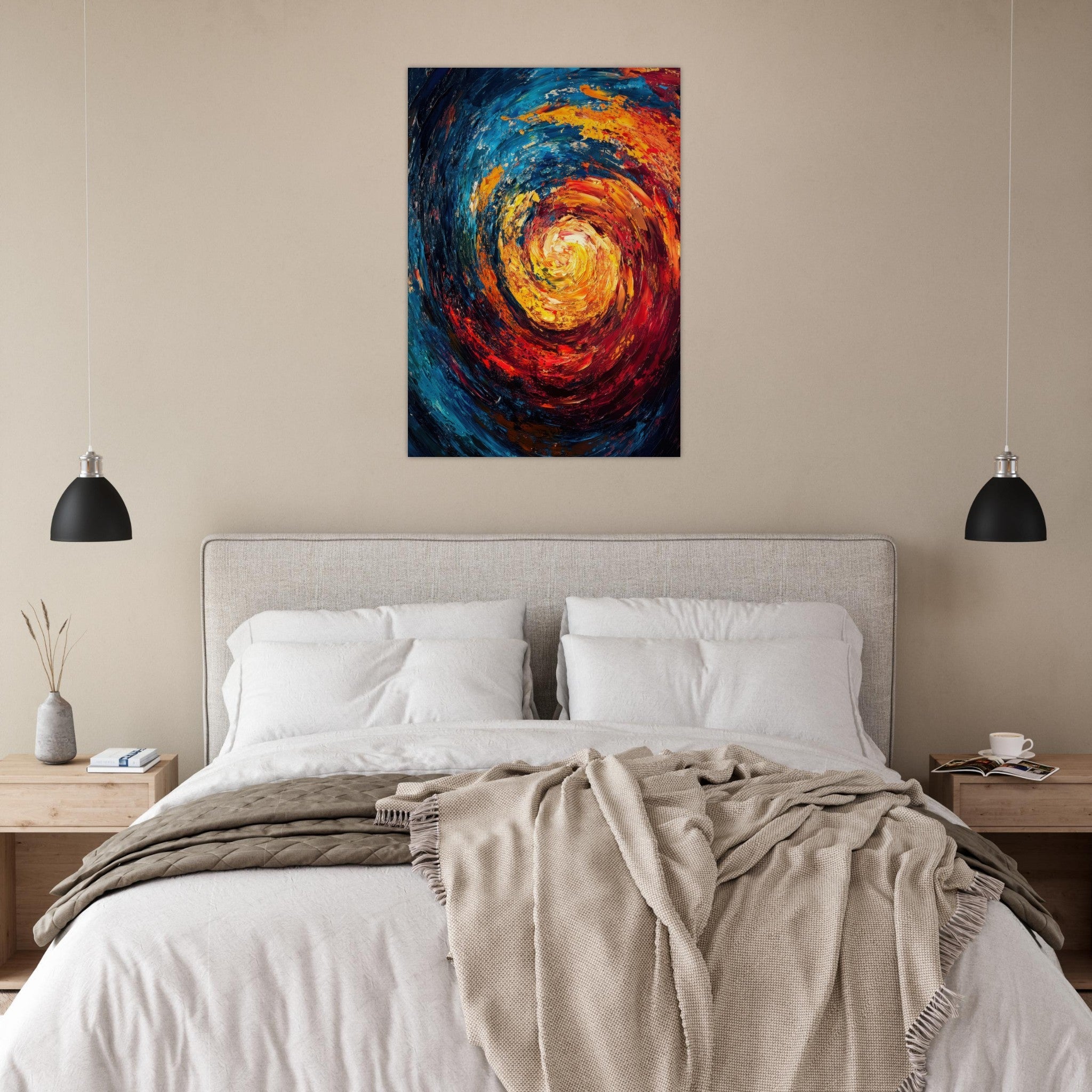 Aluminum Print Portrait - Vortex of Emotions A swirling fusion of vagrant - Shop Ai Art WebShop - Digital Art online Store