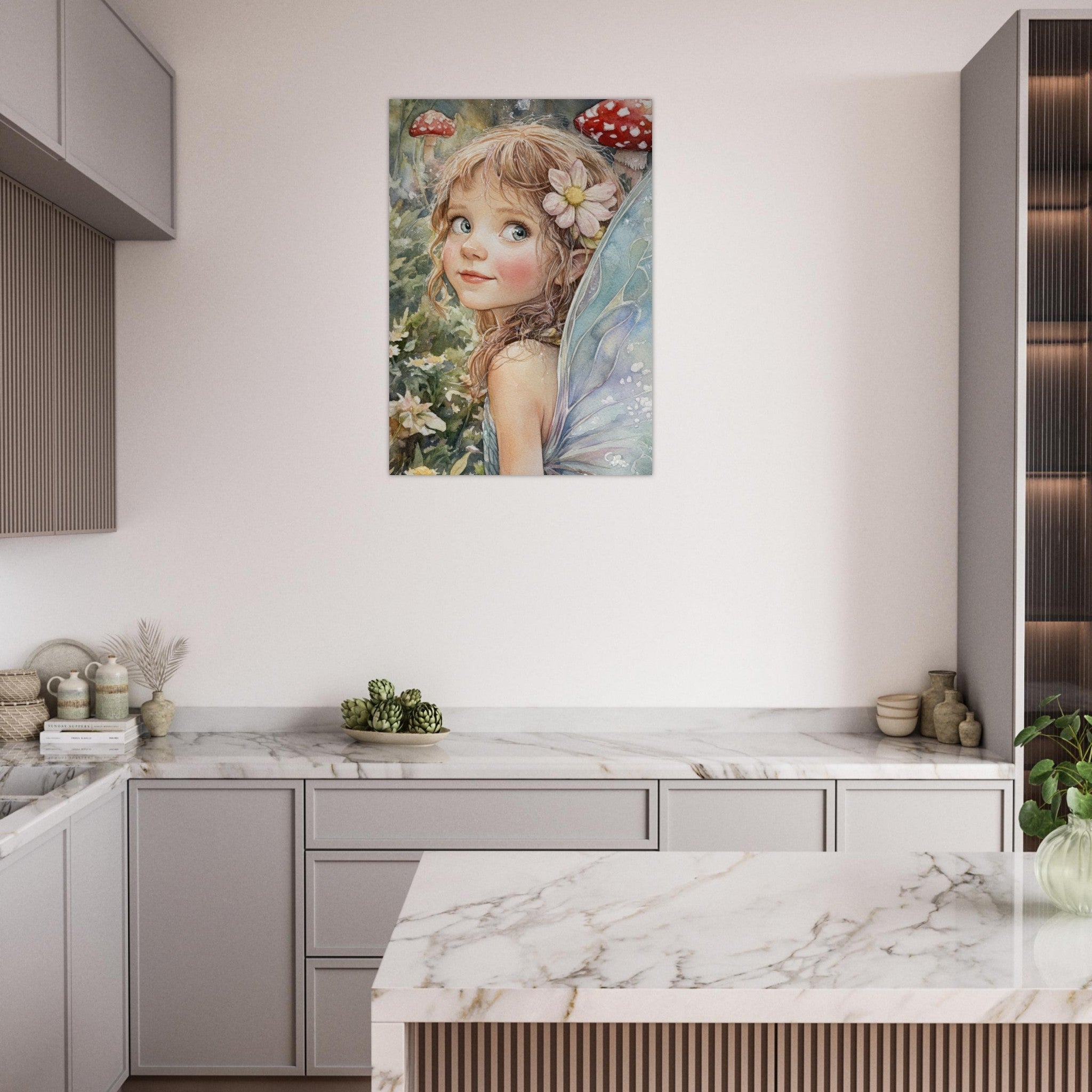 Aluminum Print Portrait - Watercolor Faerie Glade Watercolor Over - the - Thou 3 - Shop Ai Art WebShop - Digital Art online Store