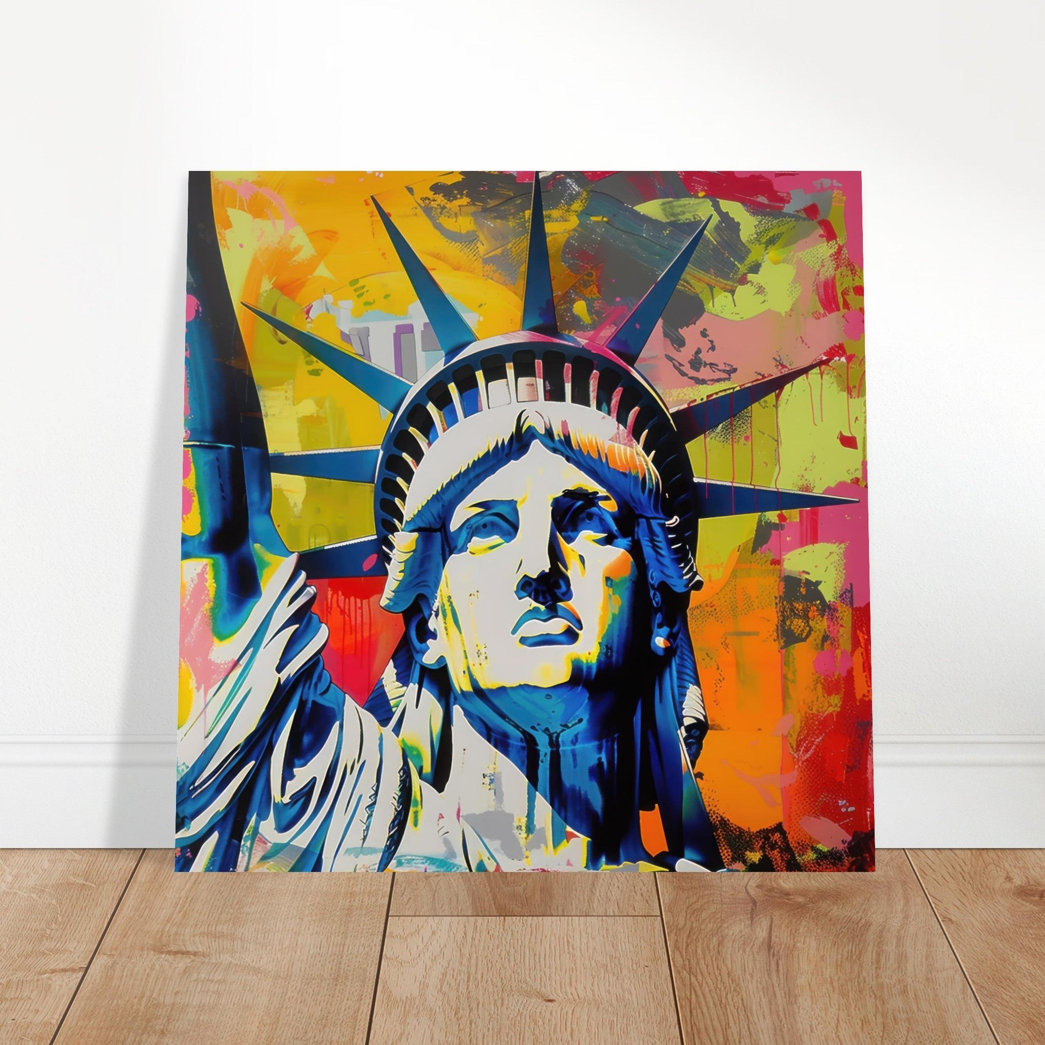 Aluminum Print Square - American pop art abstract art style - Shop Ai Art WebShop - Digital Art online Store