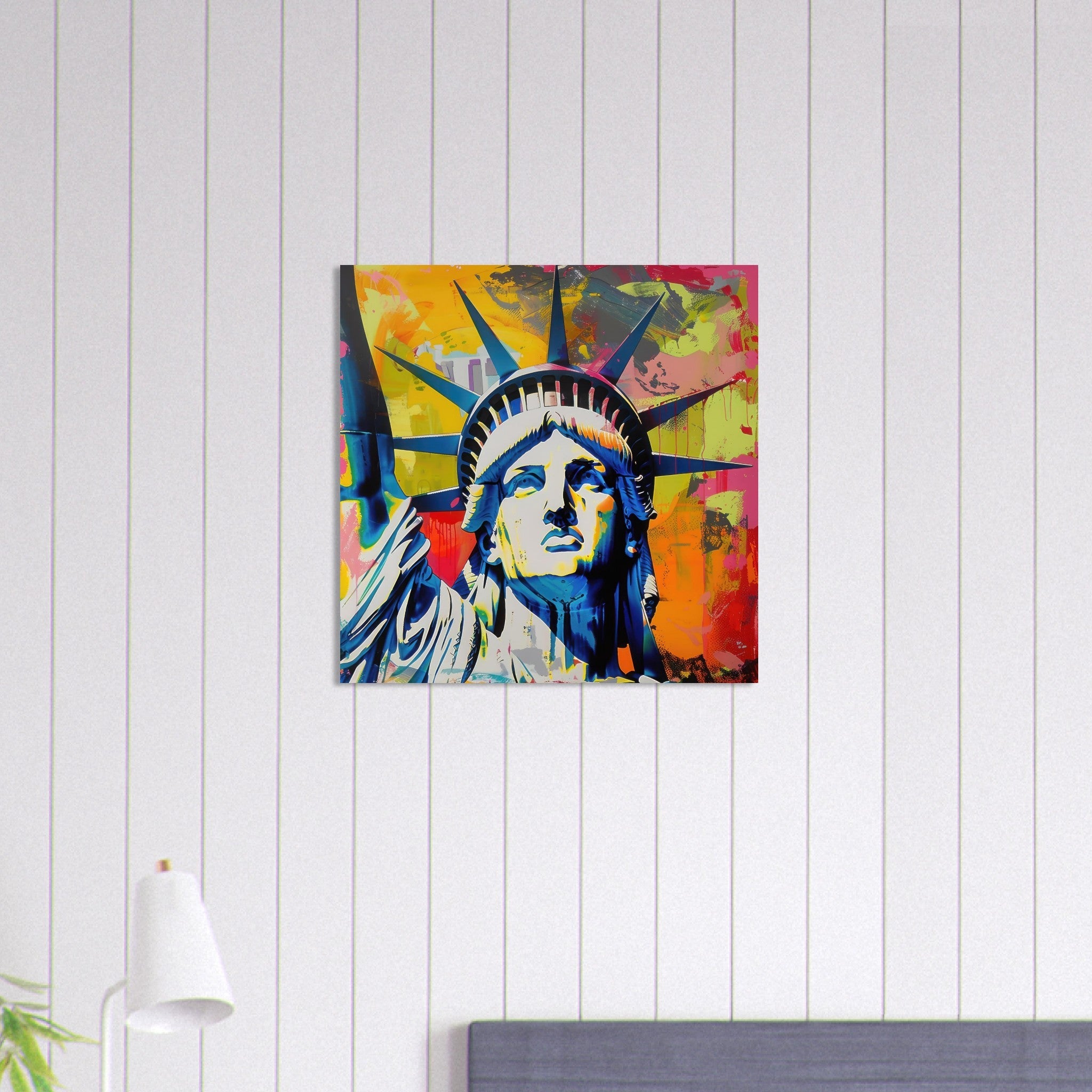 Aluminum Print Square - American pop art abstract art style - Shop Ai Art WebShop - Digital Art online Store