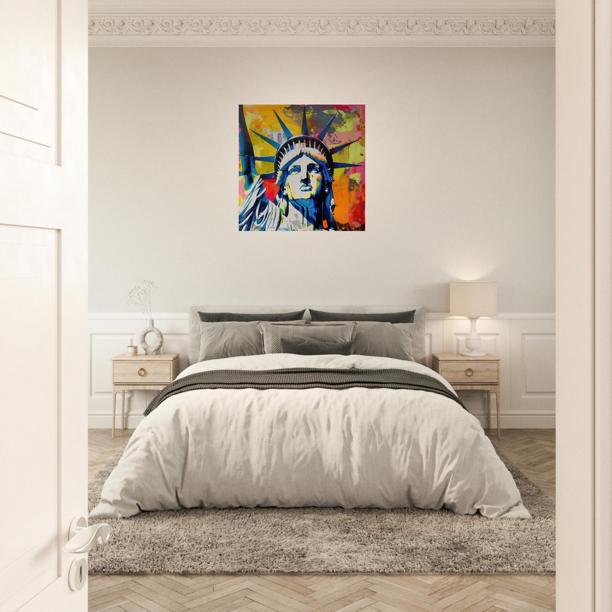 Aluminum Print Square - American pop art abstract art style - Shop Ai Art WebShop - Digital Art online Store
