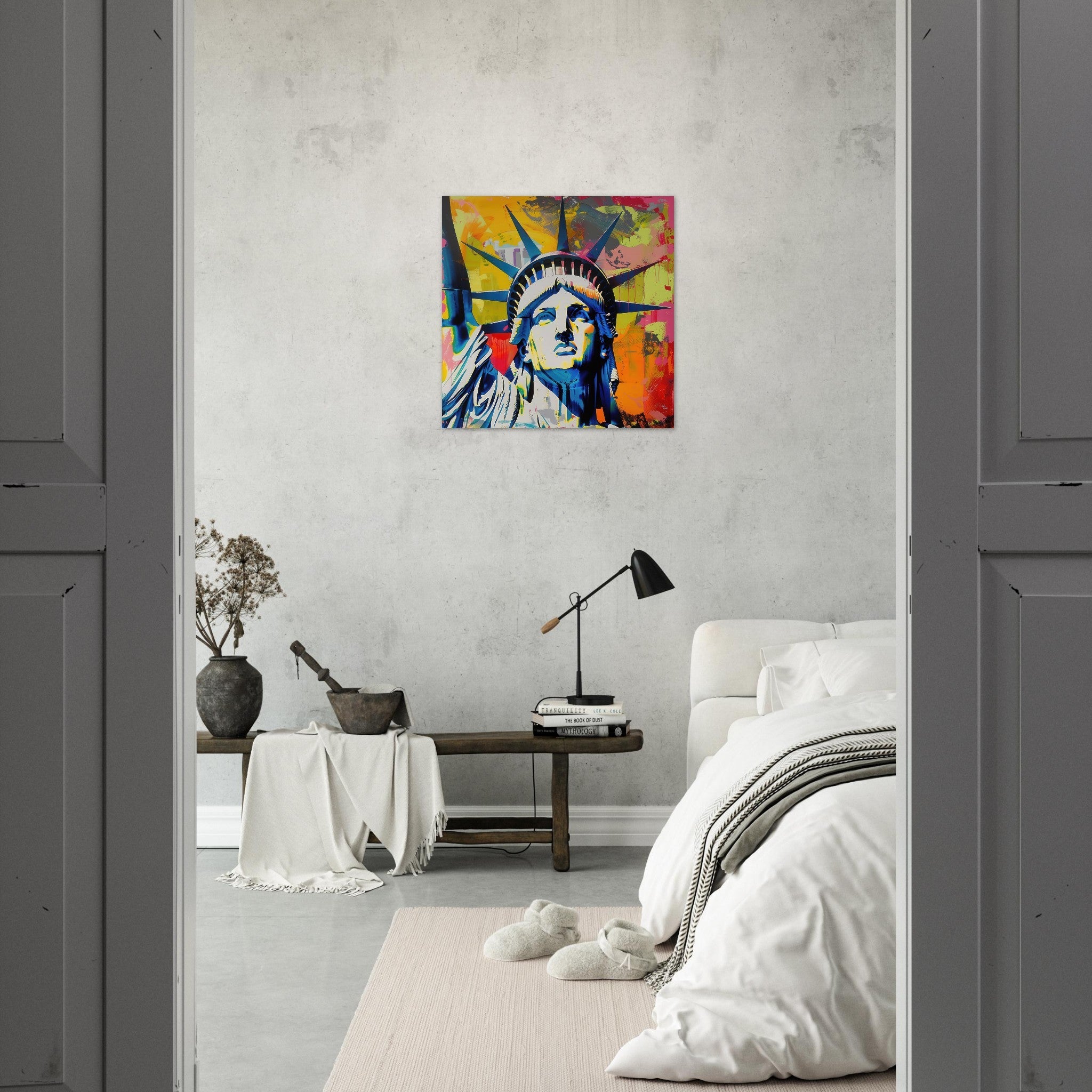 Aluminum Print Square - American pop art abstract art style - Shop Ai Art WebShop - Digital Art online Store