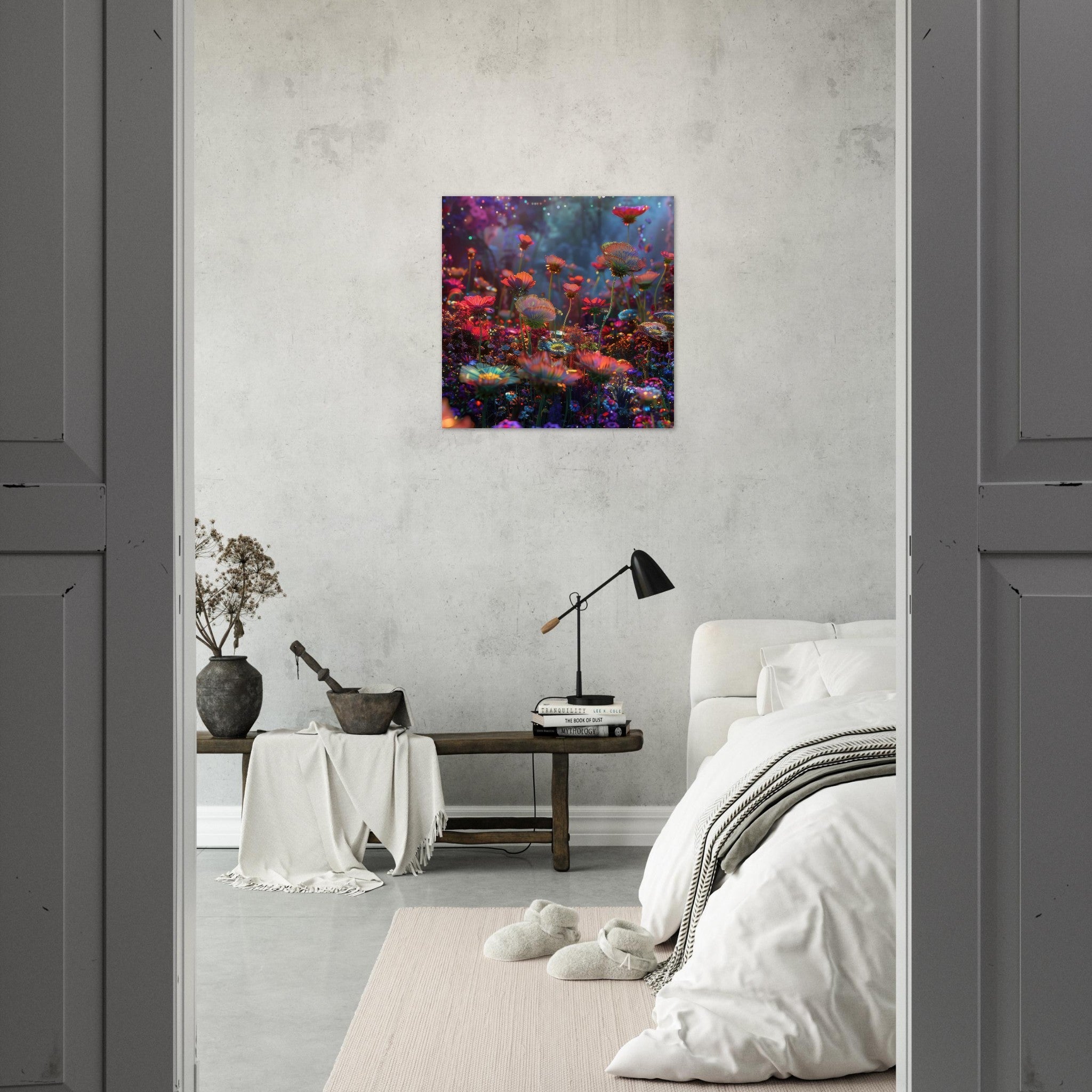 Aluminum Print Square - Colorfull Flower Art 13 - Shop Ai Art WebShop - Digital Art online Store
