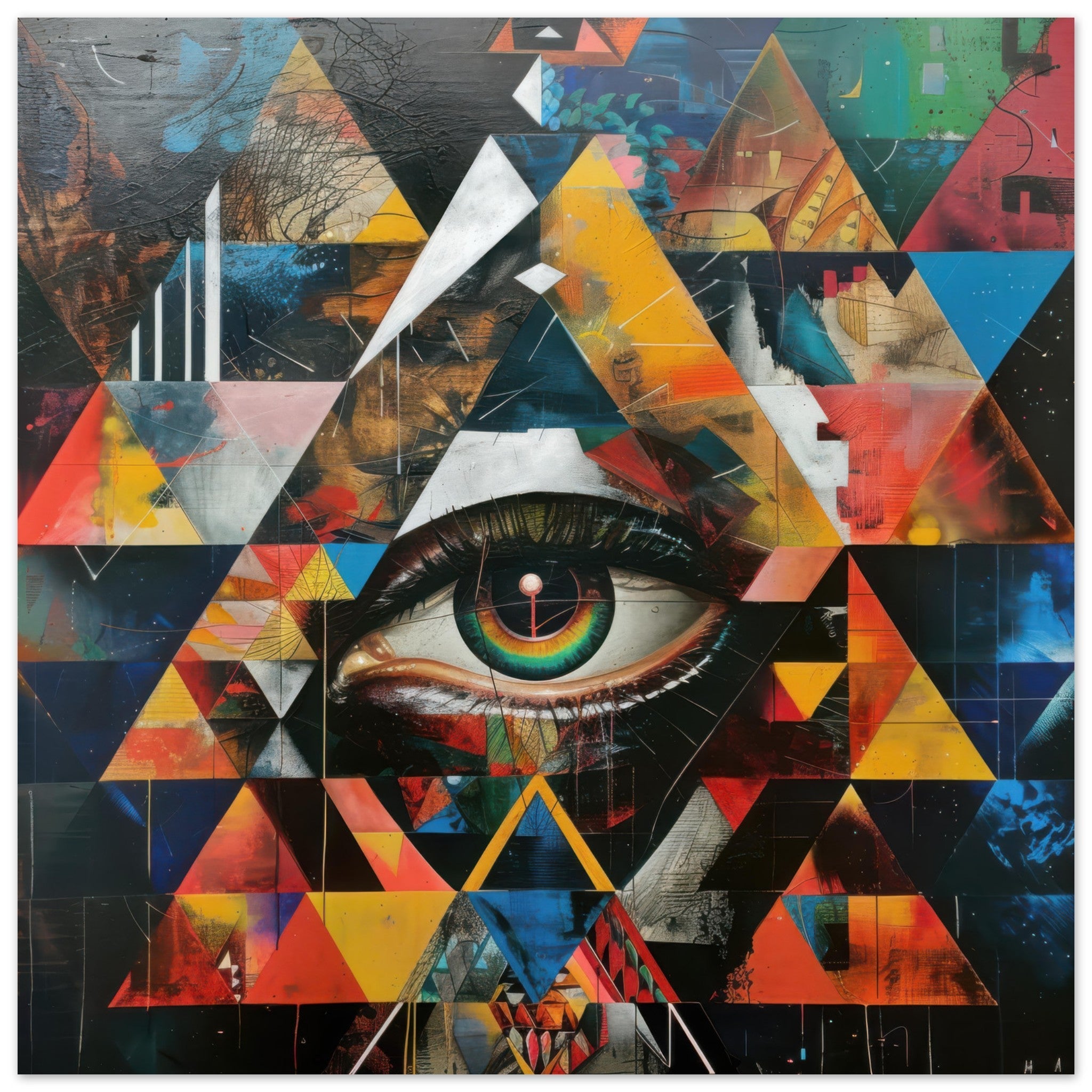 Aluminum Print Square - Eye of horus abstract style 6 - Shop Ai Art WebShop - Digital Art online Store