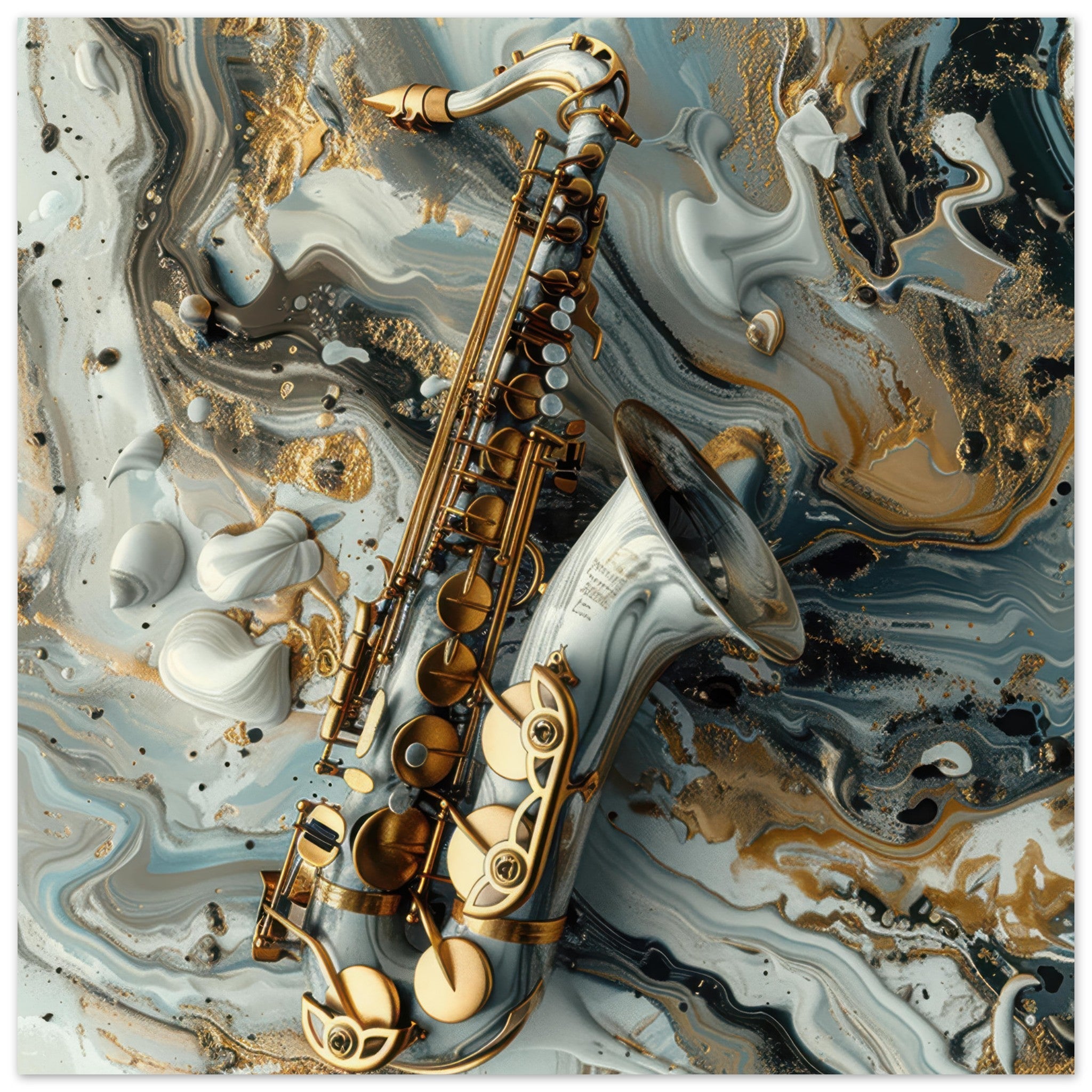 Aluminum Print Square - Music Art 2 - Shop Ai Art WebShop - Digital Art online Store