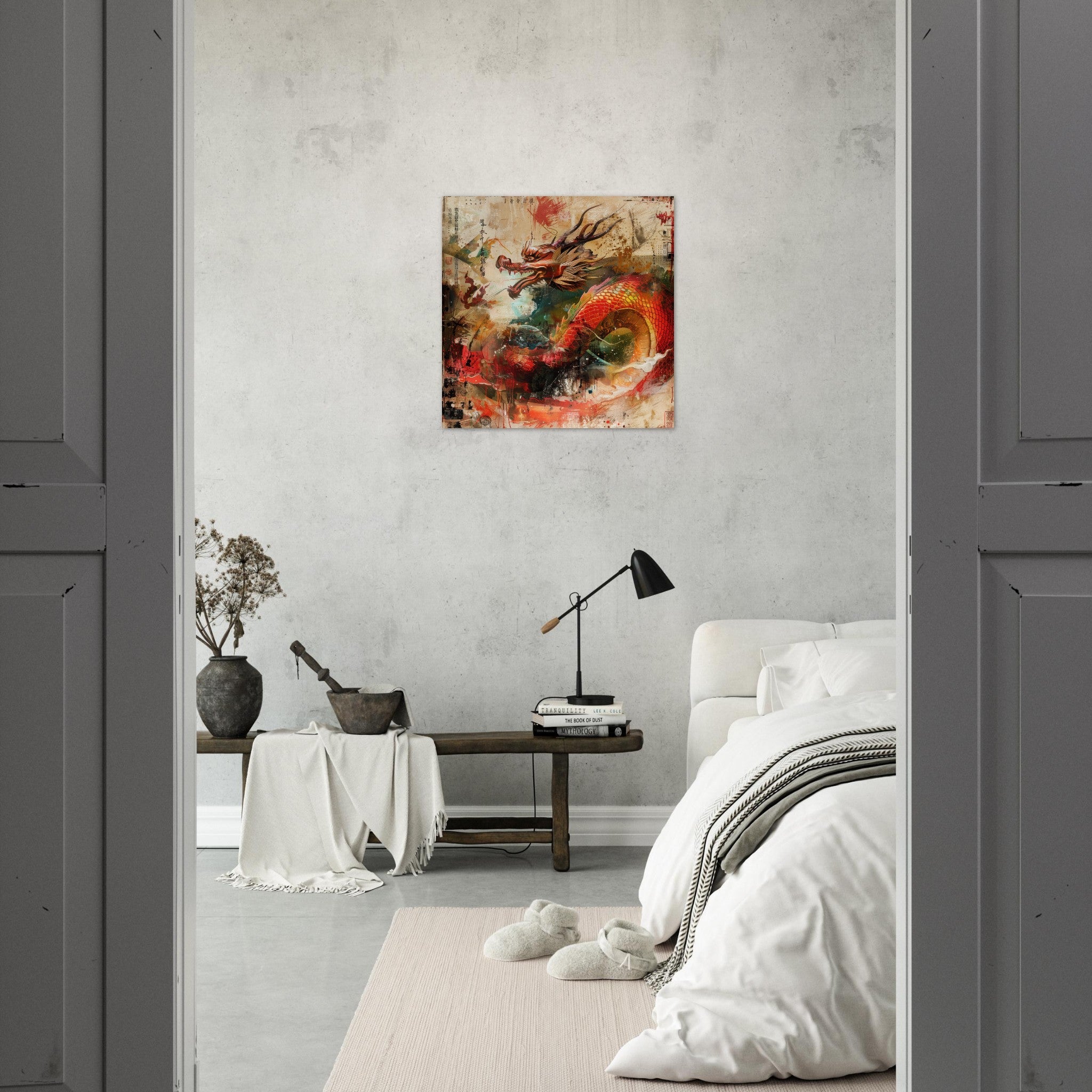 Aluminum Print Square - Old culture of China in abstract style 7 - Shop Ai Art WebShop - Digital Art online Store