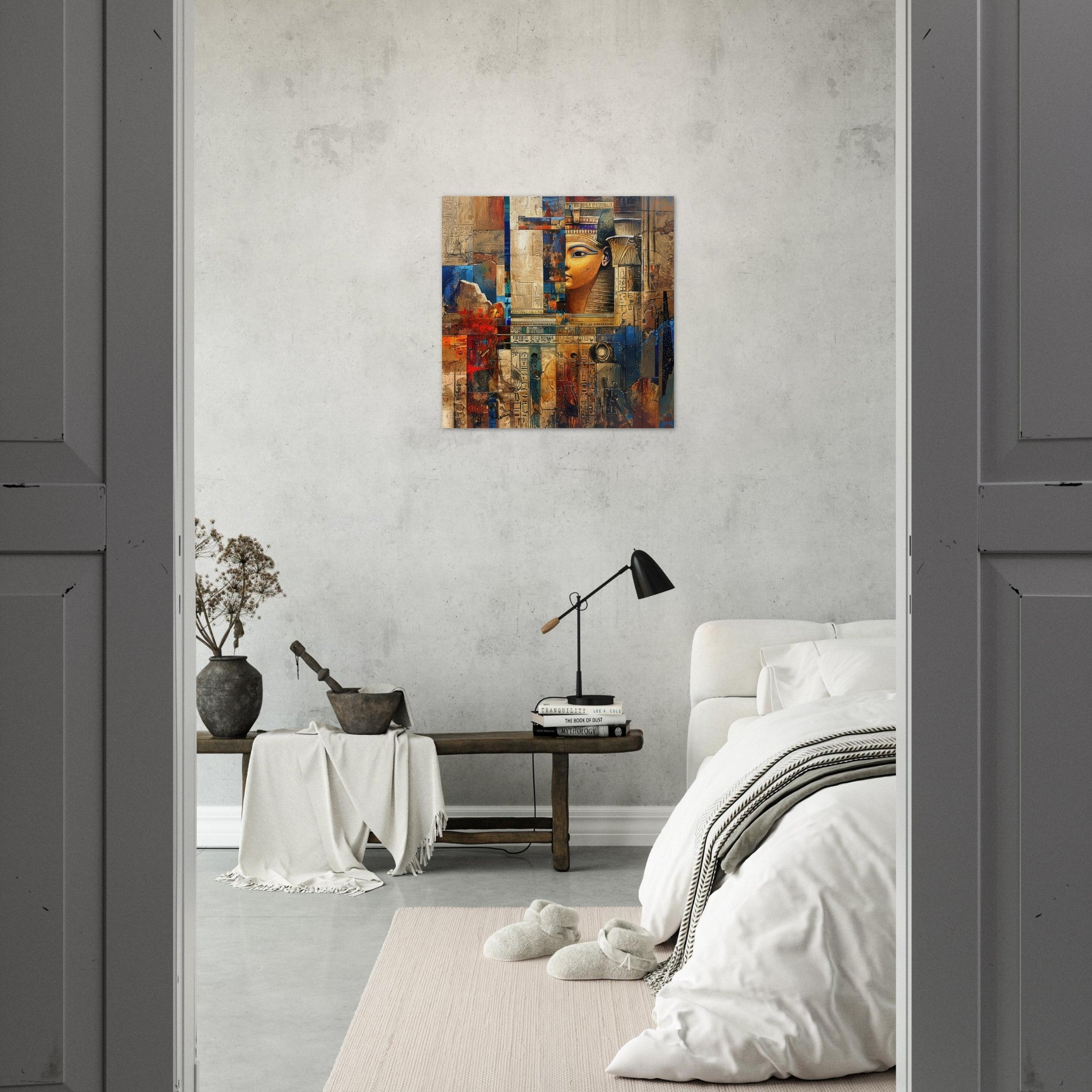 Aluminum Print Square - Old culture of Egypt in abstract style - Shop Ai Art WebShop - Digital Art online Store