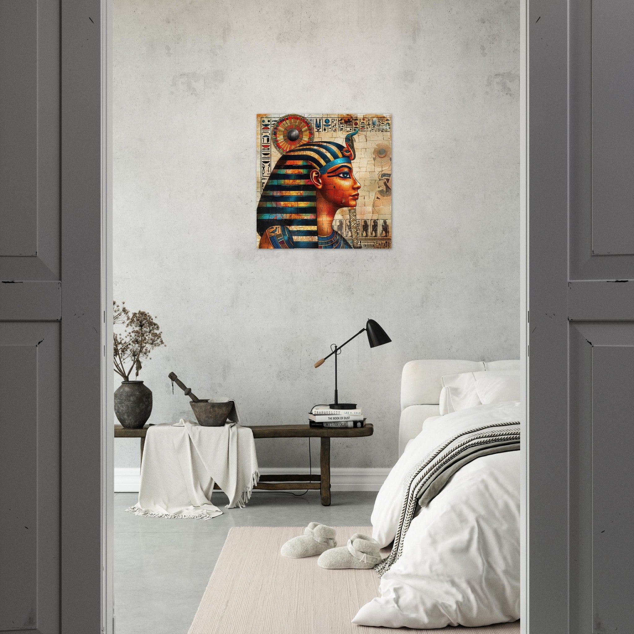 Aluminum Print Square - Old culture of Egypt in abstract style 2 - Shop Ai Art WebShop - Digital Art online Store