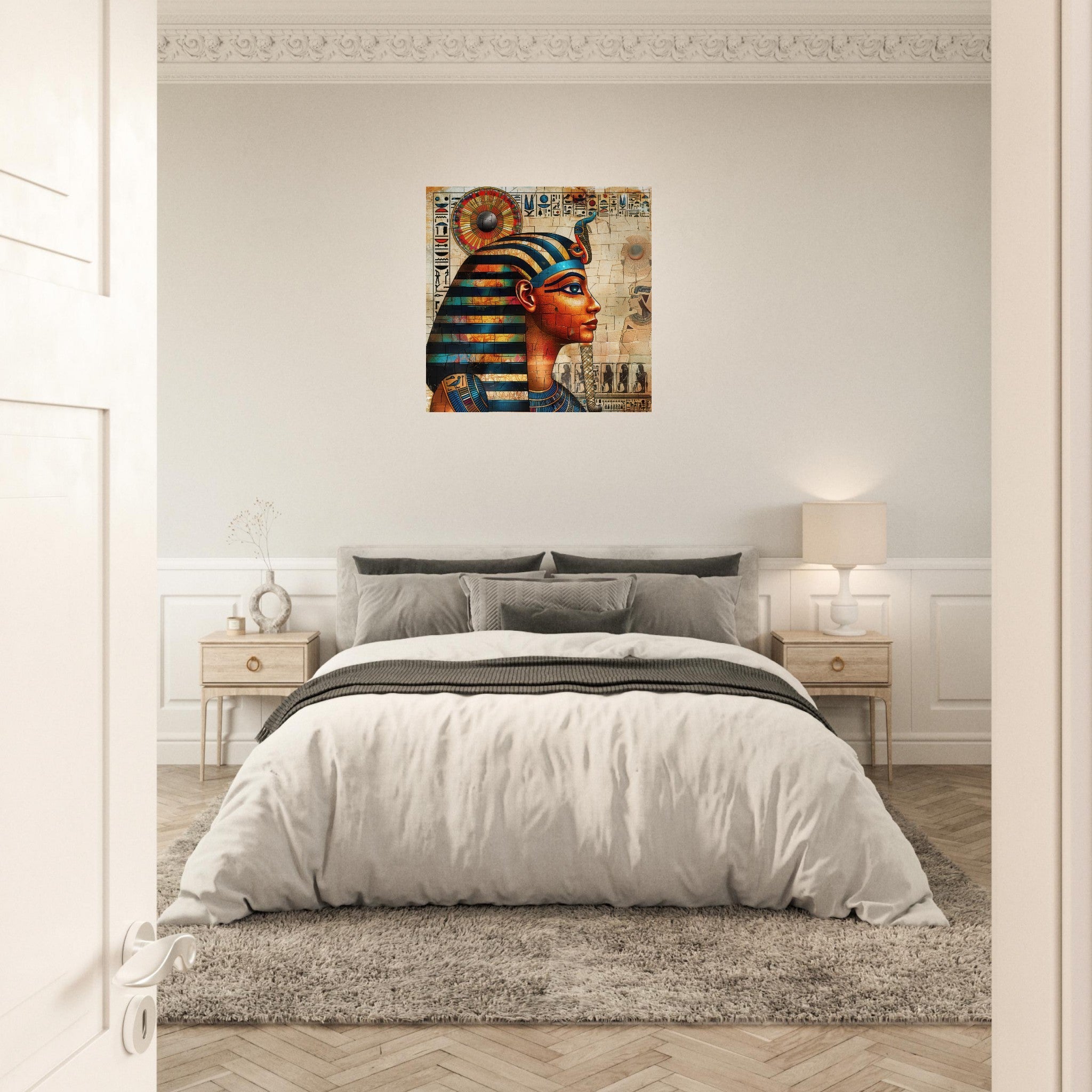 Aluminum Print Square - Old culture of Egypt in abstract style 2 - Shop Ai Art WebShop - Digital Art online Store