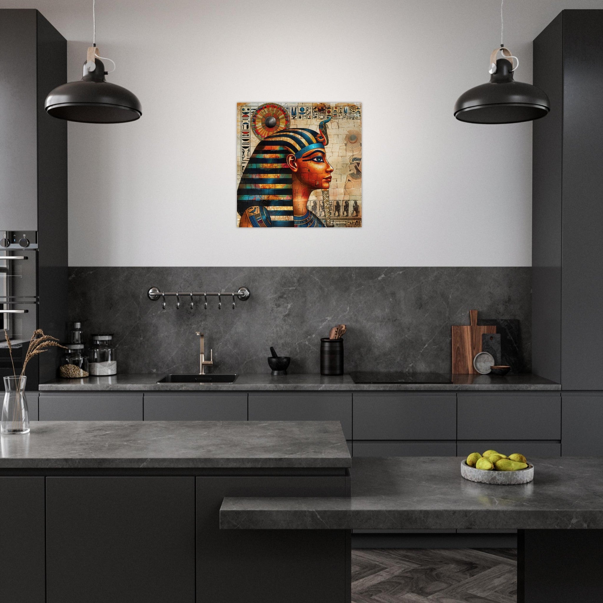 Aluminum Print Square - Old culture of Egypt in abstract style 2 - Shop Ai Art WebShop - Digital Art online Store