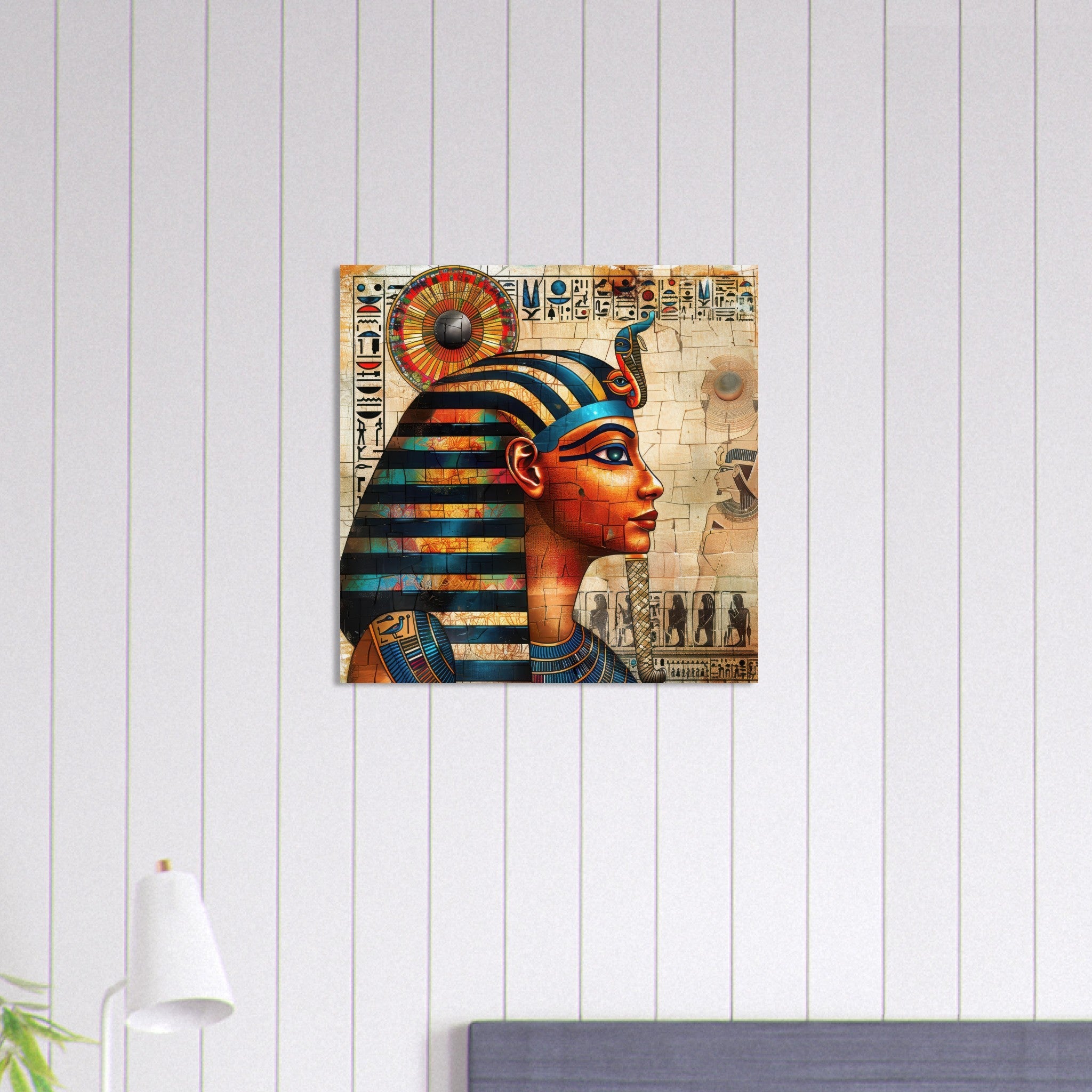 Aluminum Print Square - Old culture of Egypt in abstract style 2 - Shop Ai Art WebShop - Digital Art online Store