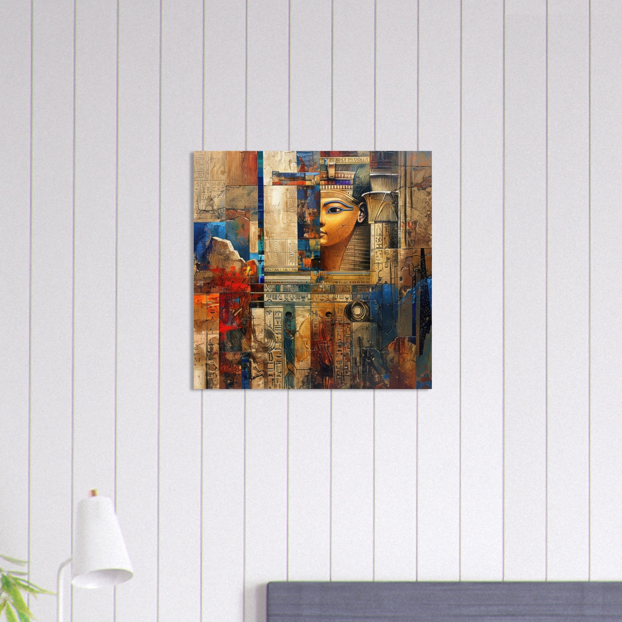 Aluminum Print Square - Old culture of Egypt in abstract style - Shop Ai Art WebShop - Digital Art online Store