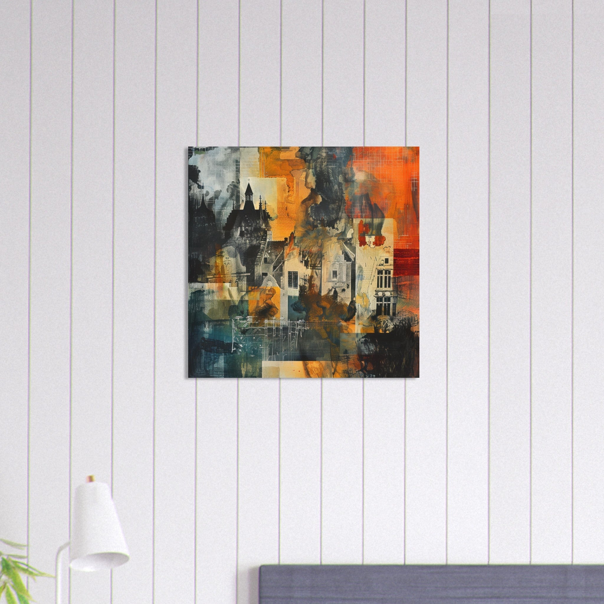 Aluminum Print Square - Old culture of the Netherlands in abstract style 4 - Shop Ai Art WebShop - Digital Art online Store