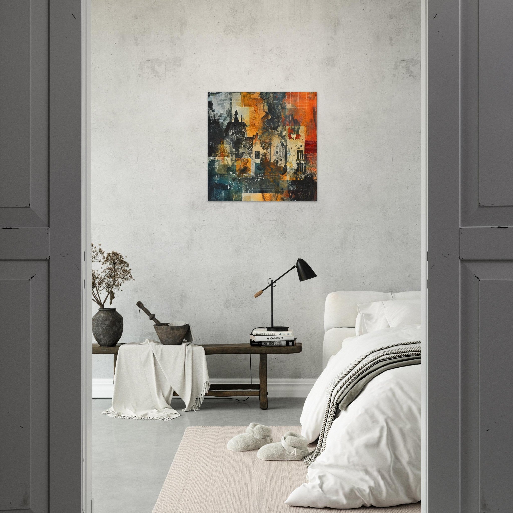 Aluminum Print Square - Old culture of the Netherlands in abstract style 4 - Shop Ai Art WebShop - Digital Art online Store