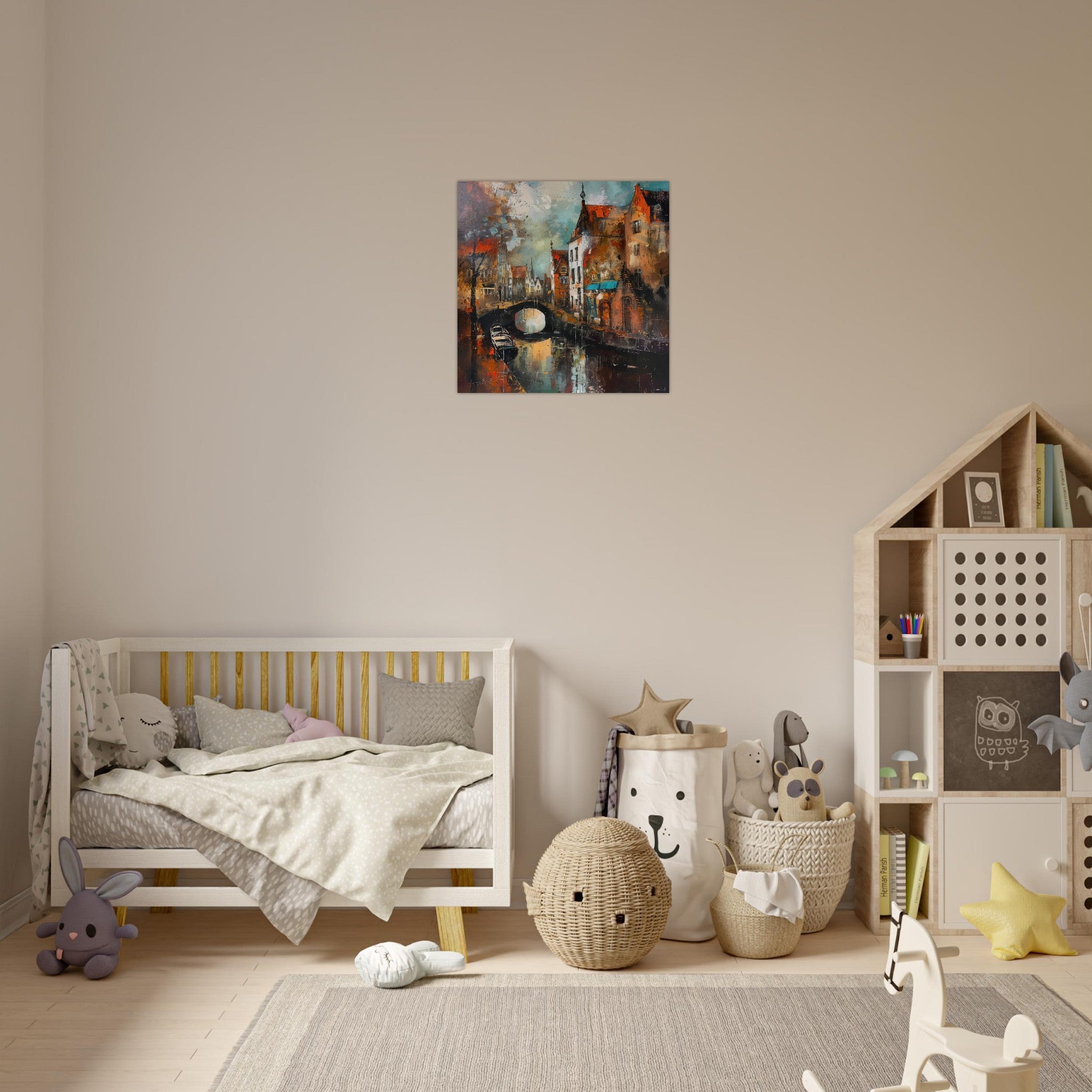 Aluminum Print Square - Old culture of the Netherlands in abstract style 6 - Shop Ai Art WebShop - Digital Art online Store
