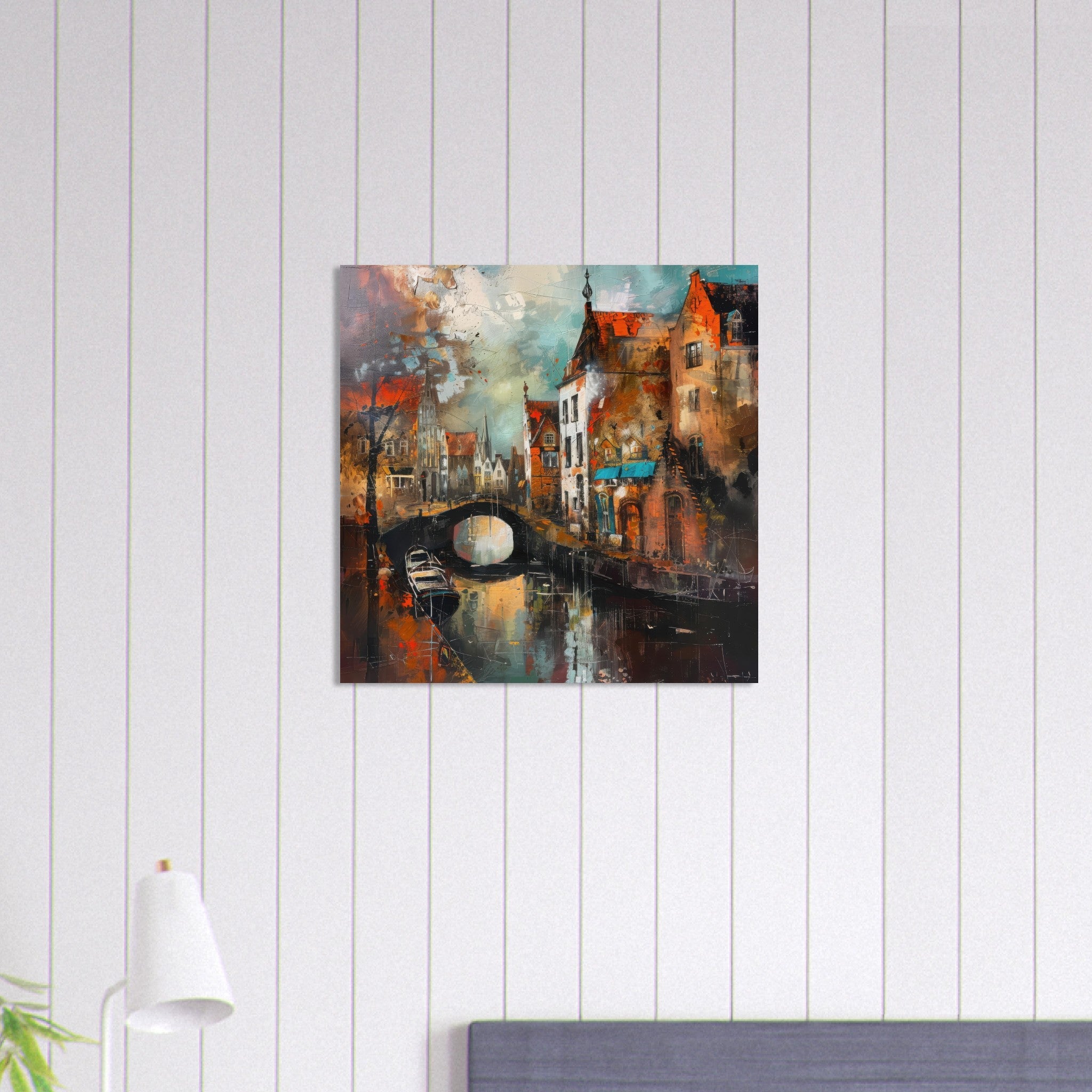 Aluminum Print Square - Old culture of the Netherlands in abstract style 6 - Shop Ai Art WebShop - Digital Art online Store