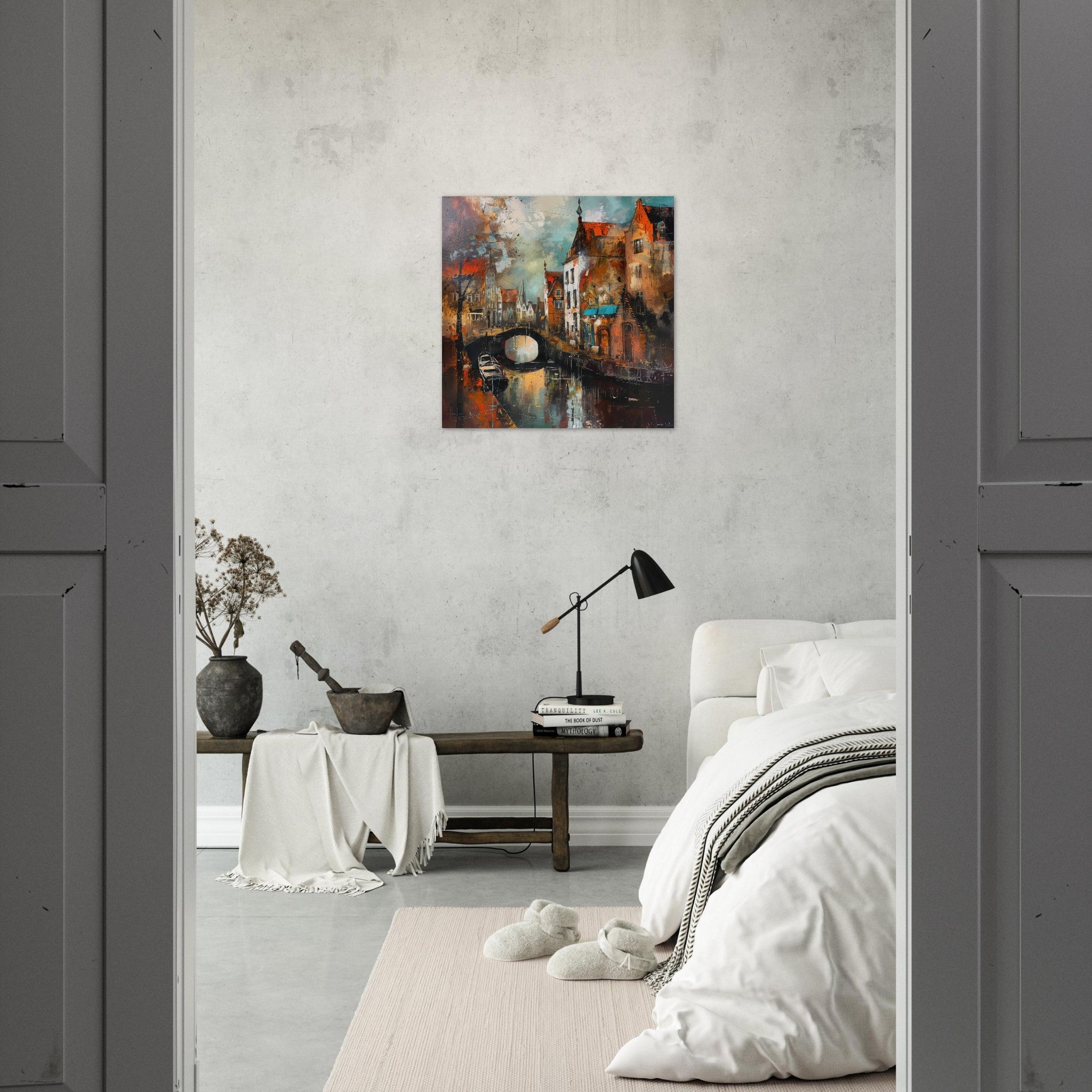 Aluminum Print Square - Old culture of the Netherlands in abstract style 6 - Shop Ai Art WebShop - Digital Art online Store