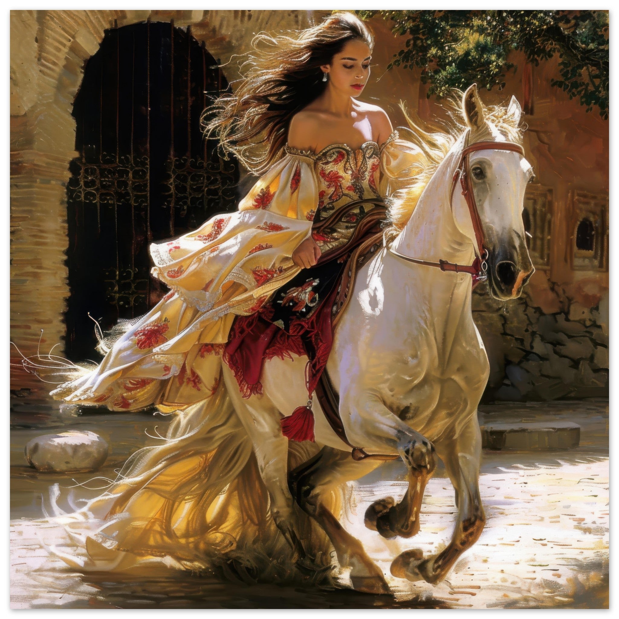 Aluminum Print Square - Romanticism art style culture of Spain 1 - Shop Ai Art WebShop - Digital Art online Store